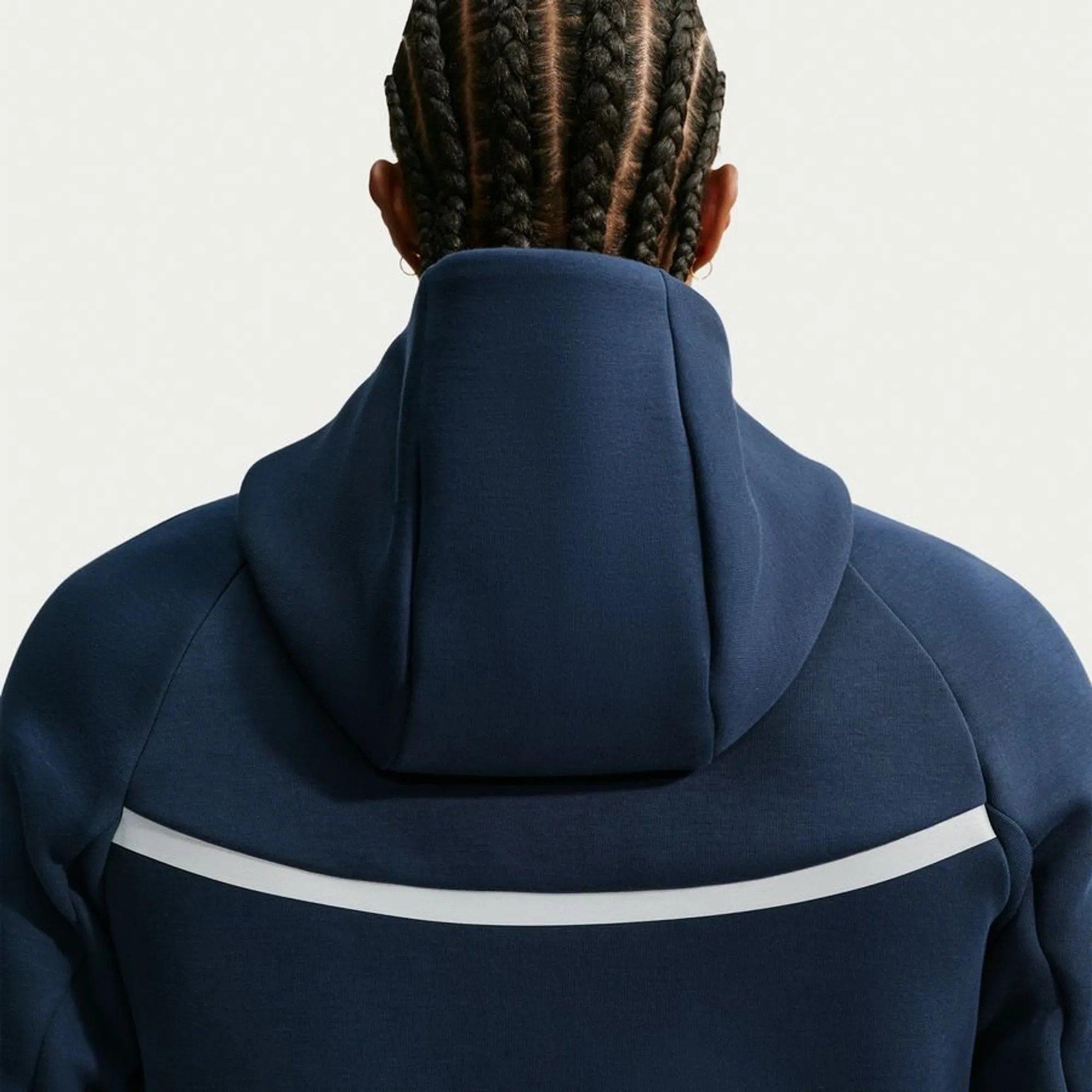 Blu/Argento - Nike - Nike CFC TchFlc Hood Jn64 - 4