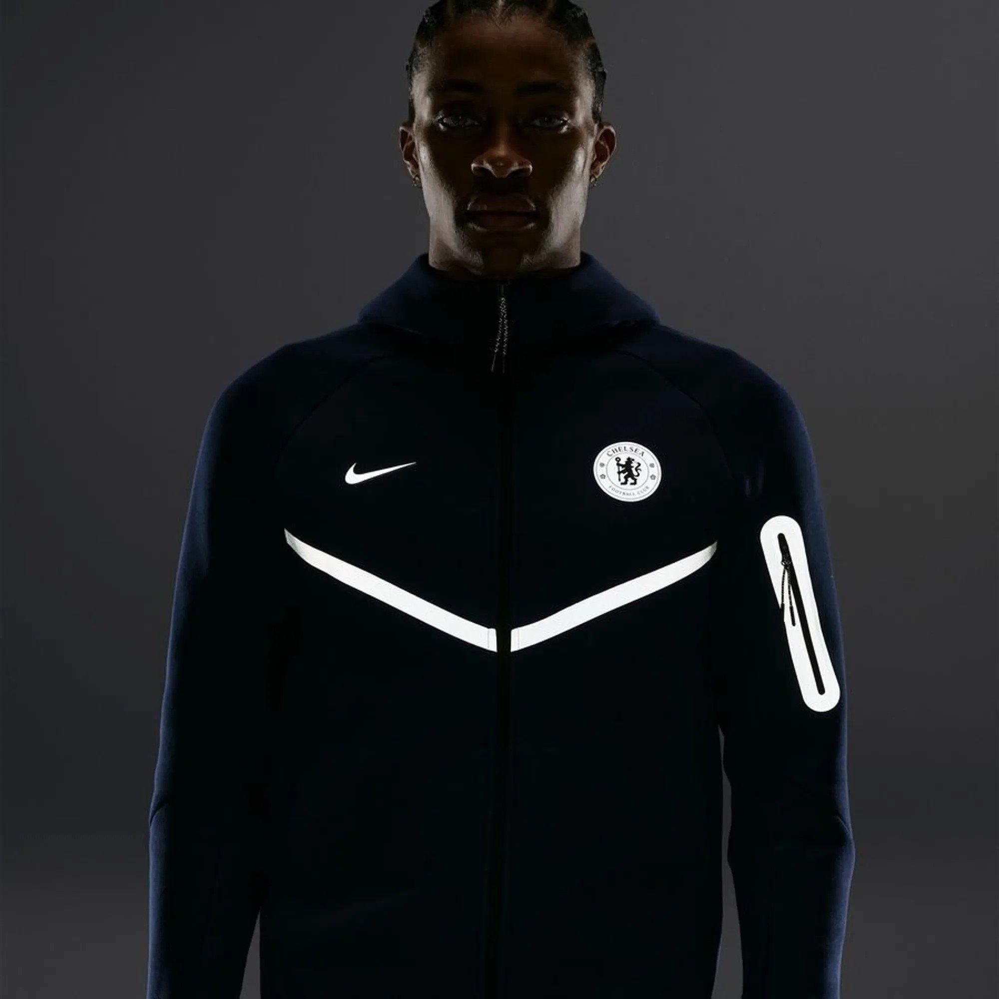 Blu/Argento - Nike - Nike CFC TchFlc Hood Jn64 - 8