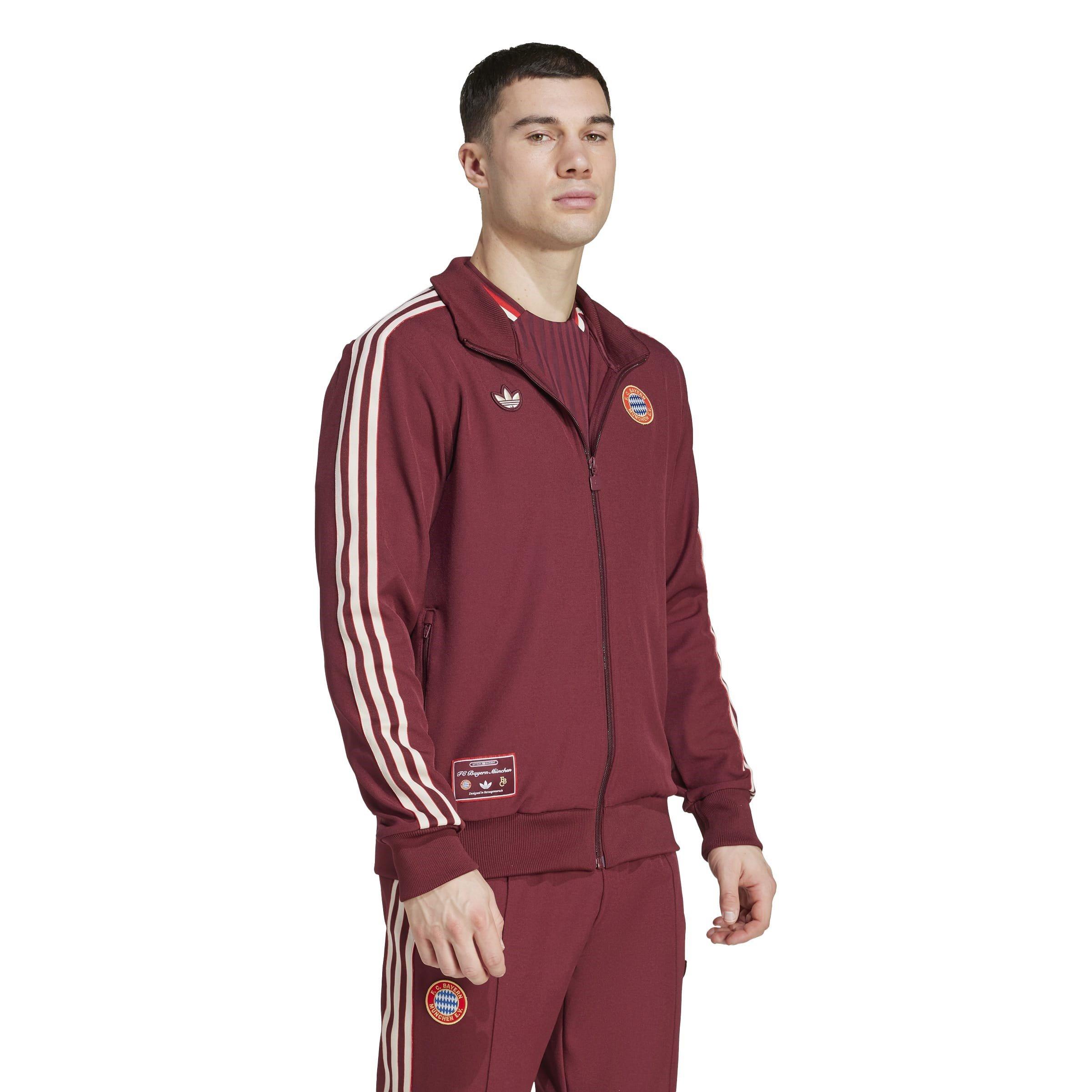 Shadow Red - Schattenrot - adidas - Bayern Munich Terrace Icons Track Top 2024 2025 Adults - 12