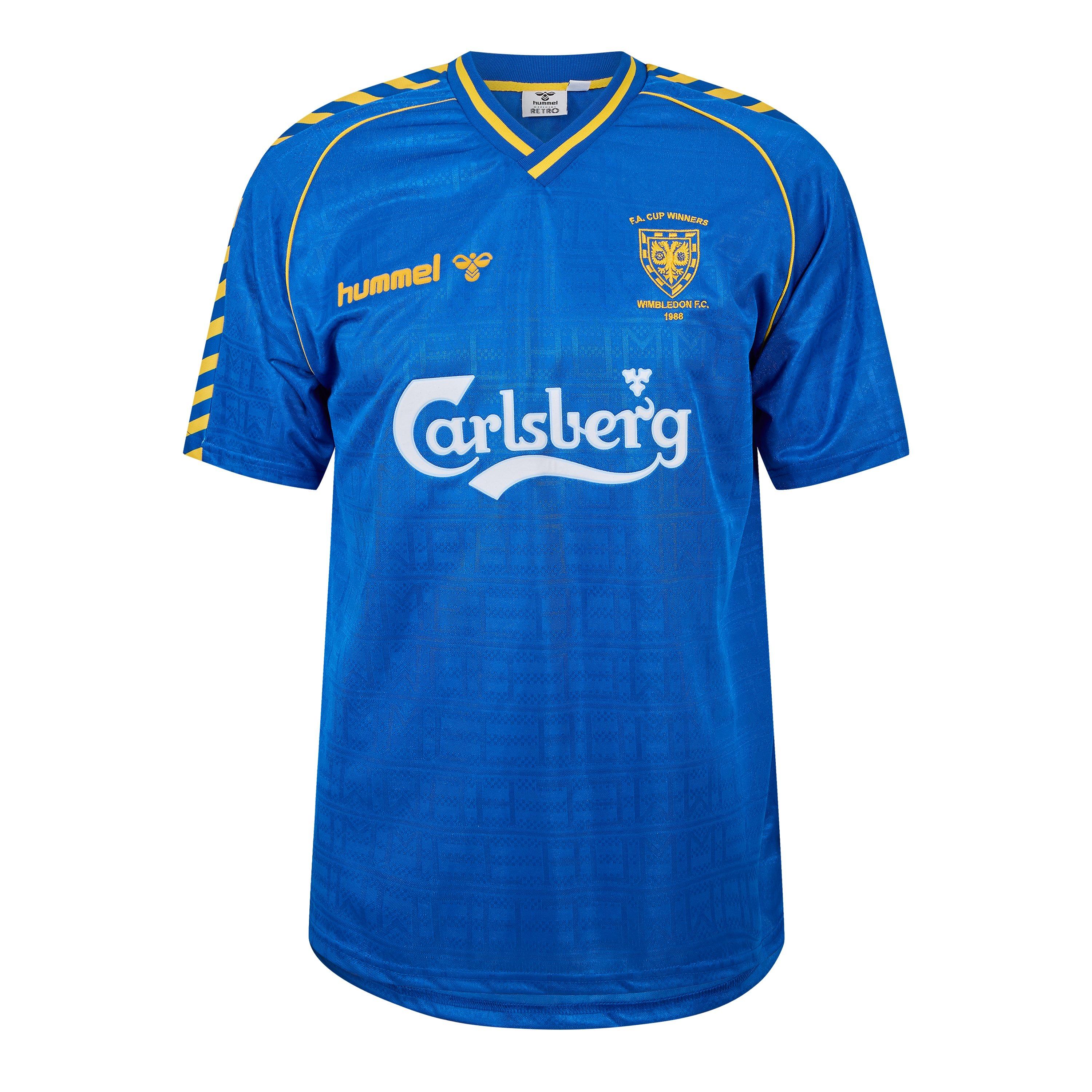 Blue/Yellow - Team - Hummel Wimbledon Home Shirt 1998/89 - 1