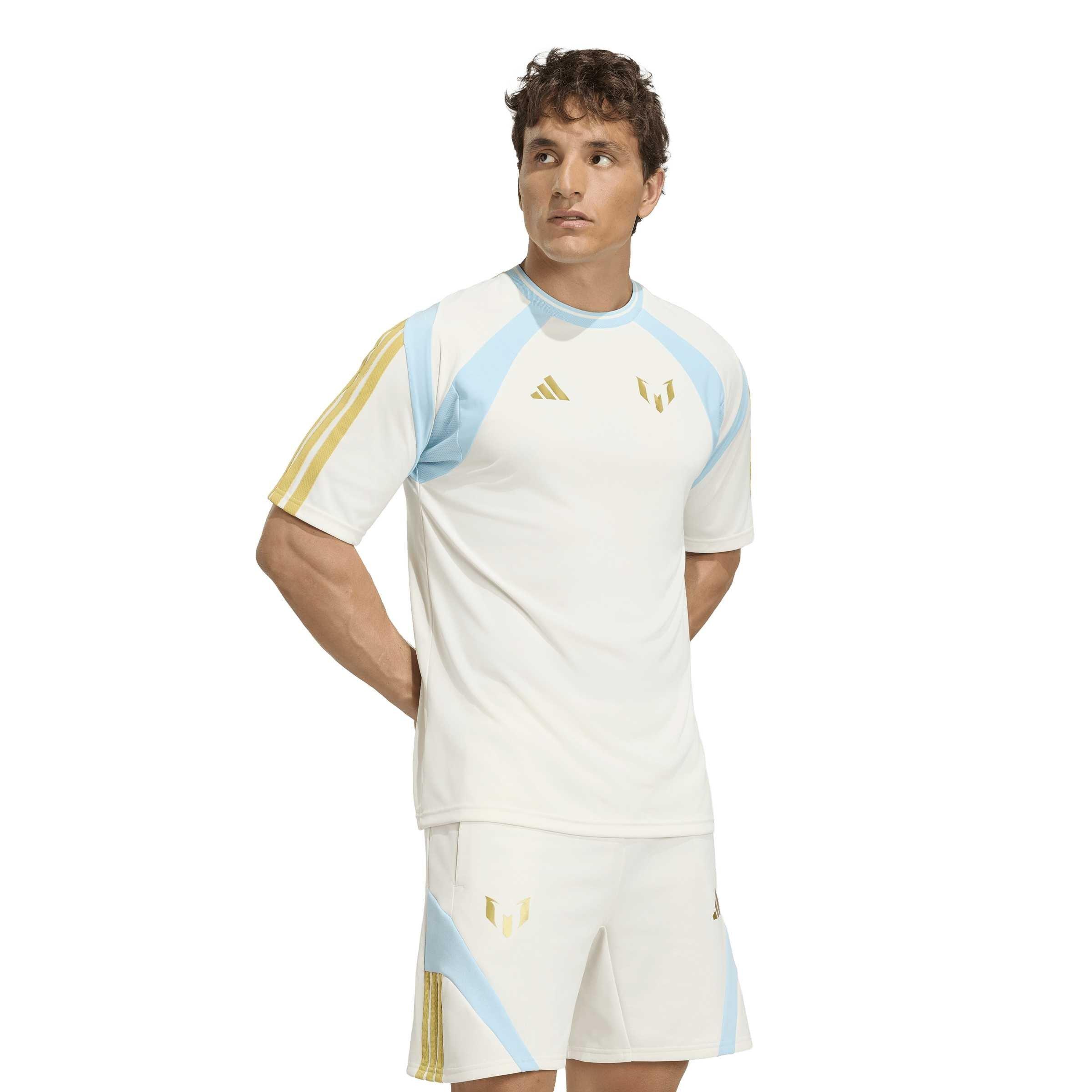 White/Ice Blue - adidas - Adidas Messi Hot Tee Sn63 - 3
