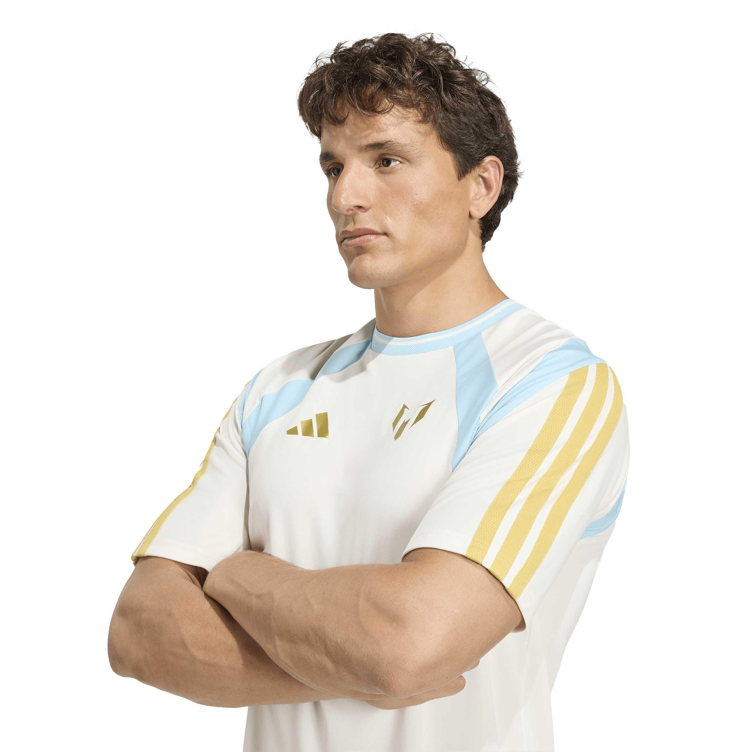 White/Ice Blue - adidas - Adidas Messi Hot Tee Sn63 - 5
