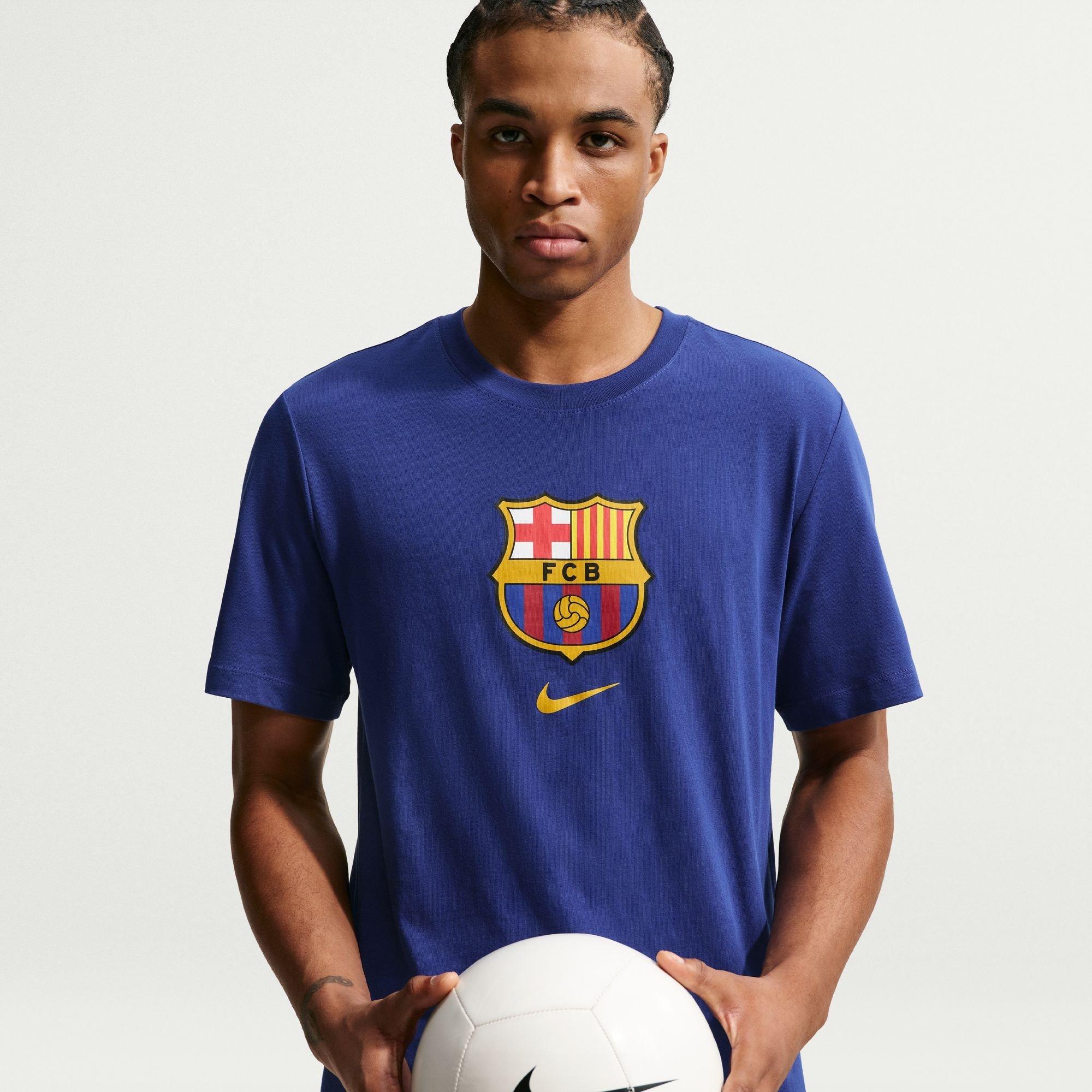 Bleu/Rouge - Nike - FC Barcelona Crest T-Shirt Mens - 3