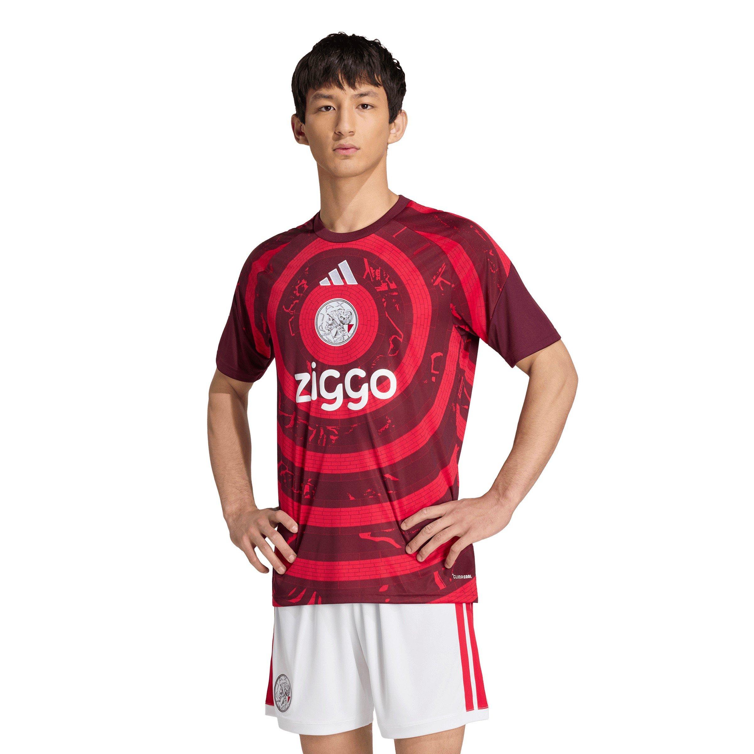 Rood/Wit - adidas - Men's Ajax Amsterdam Short Sleeve T-Shirt - 3