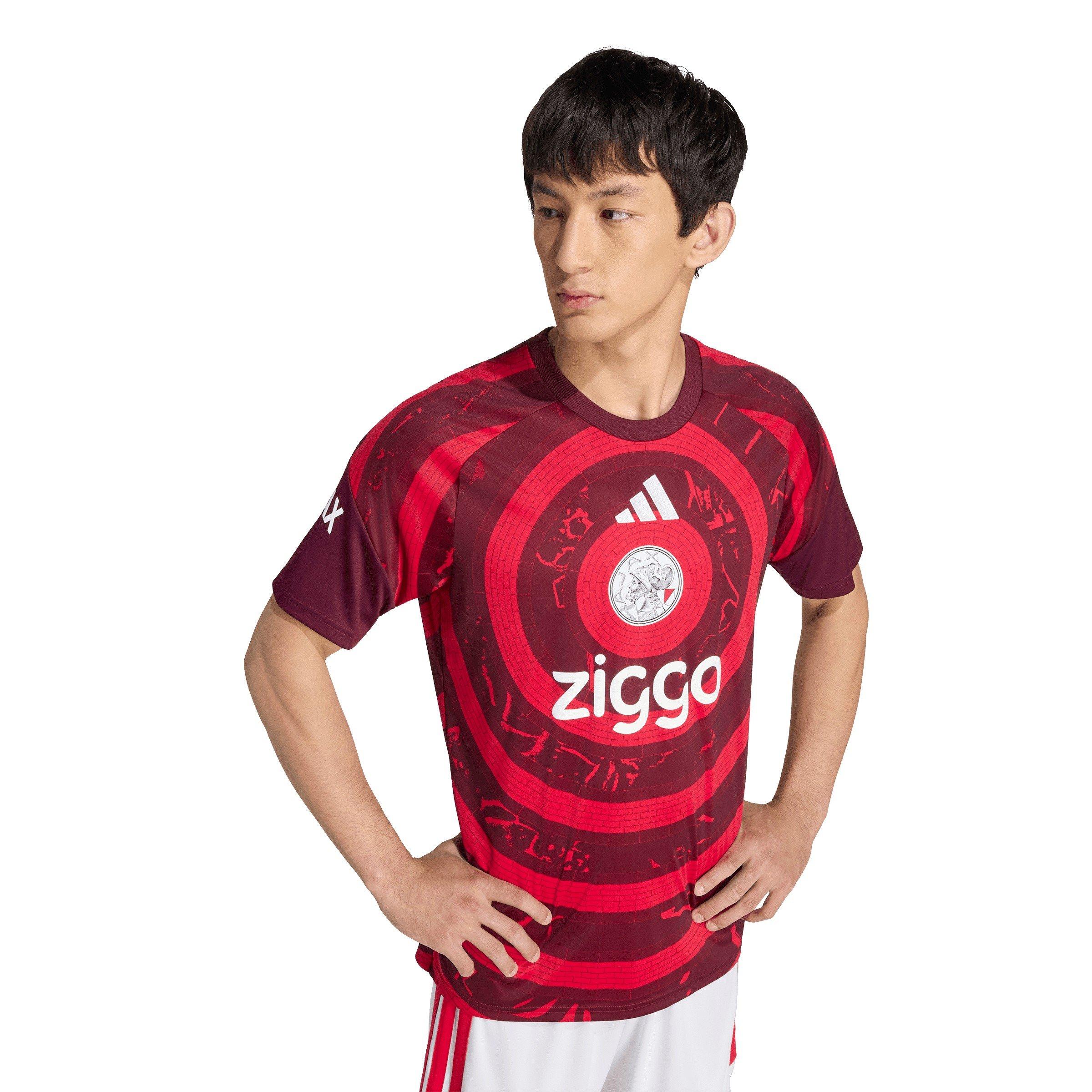 Rood/Wit - adidas - Men's Ajax Amsterdam Short Sleeve T-Shirt - 5