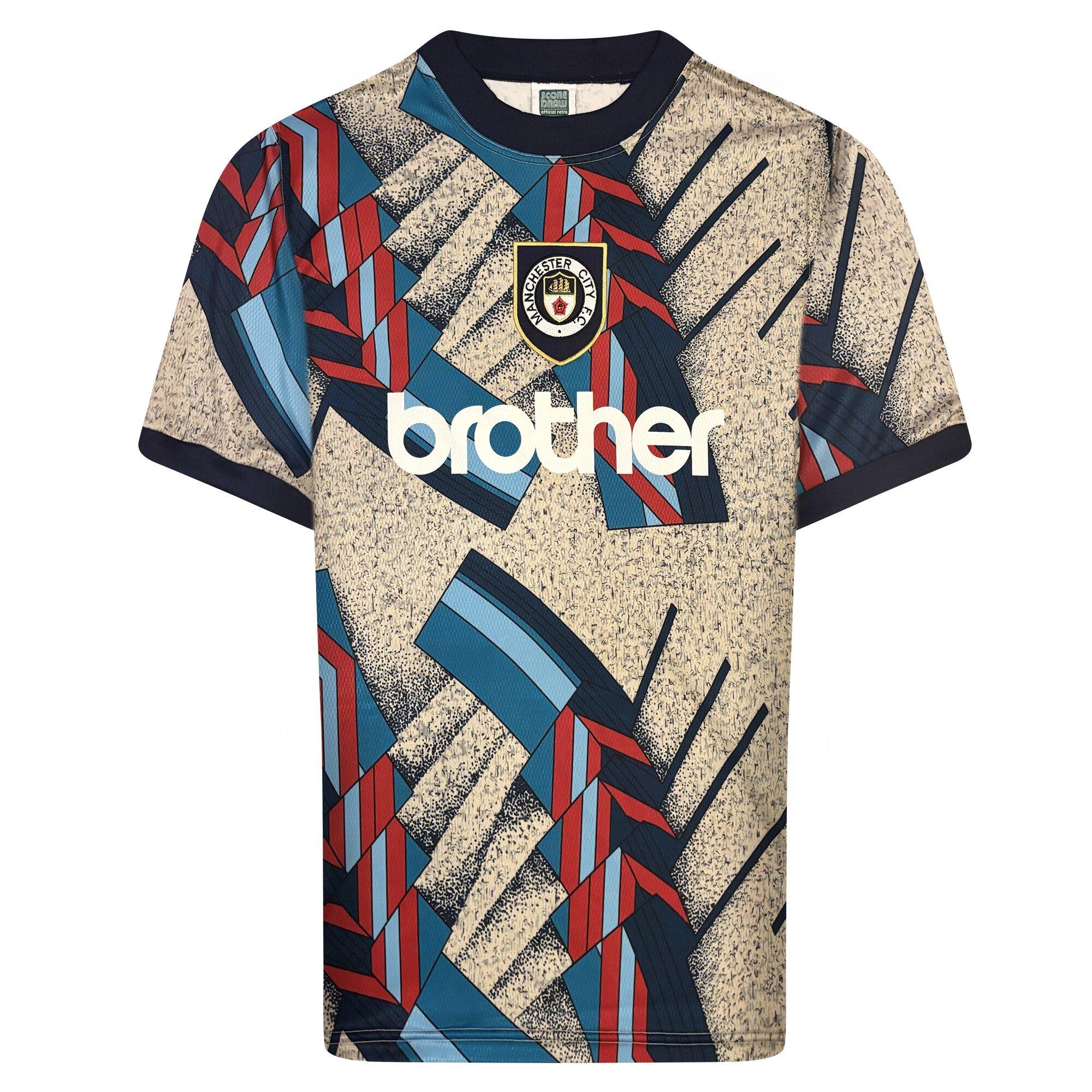 Ecru/Blau - Score Draw - Manchester City GK Shirt 1994 - 1