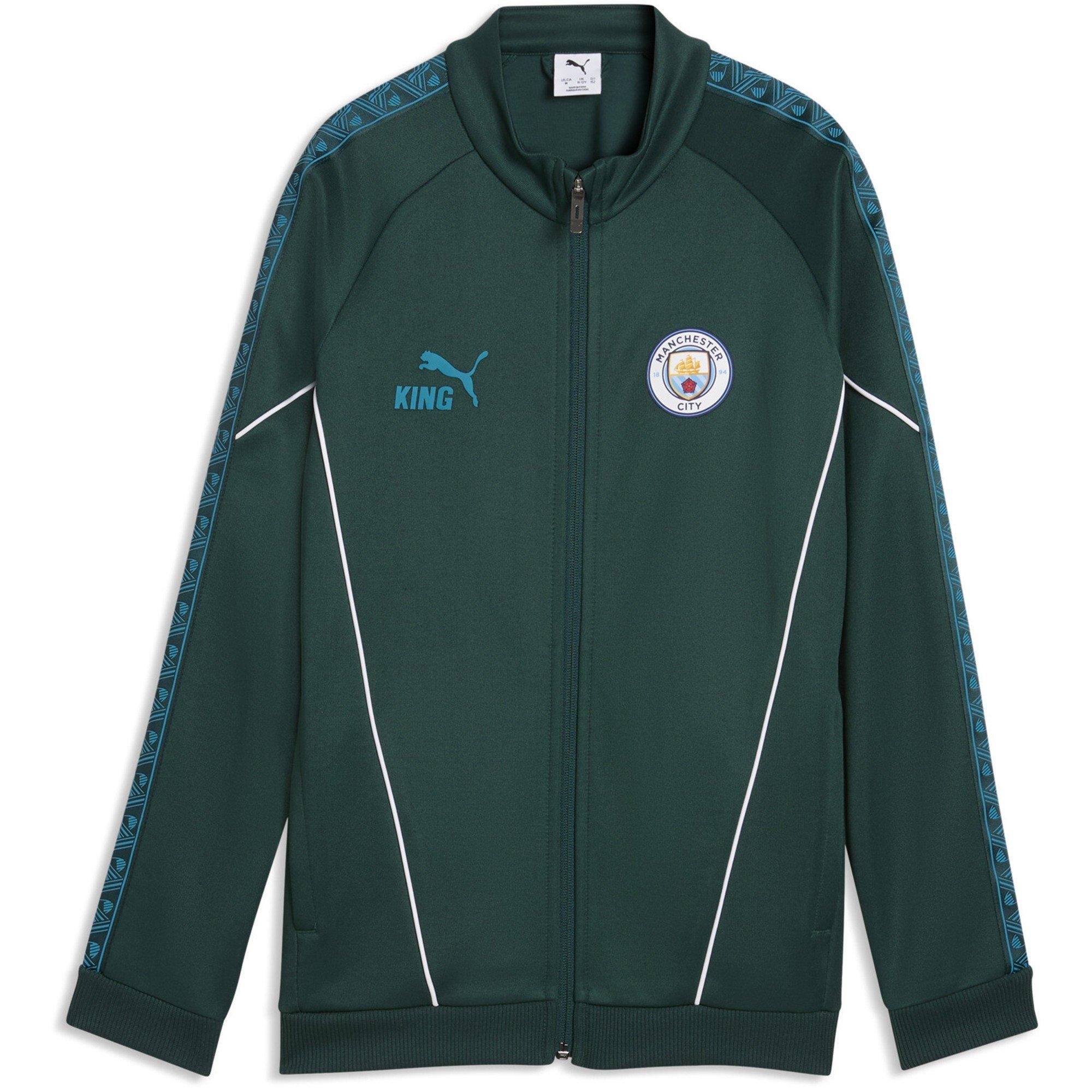 Puma  Kids Kids Manchester City Tracksuit Top 2025 2026 - Green/Blue - 9-10 (M)