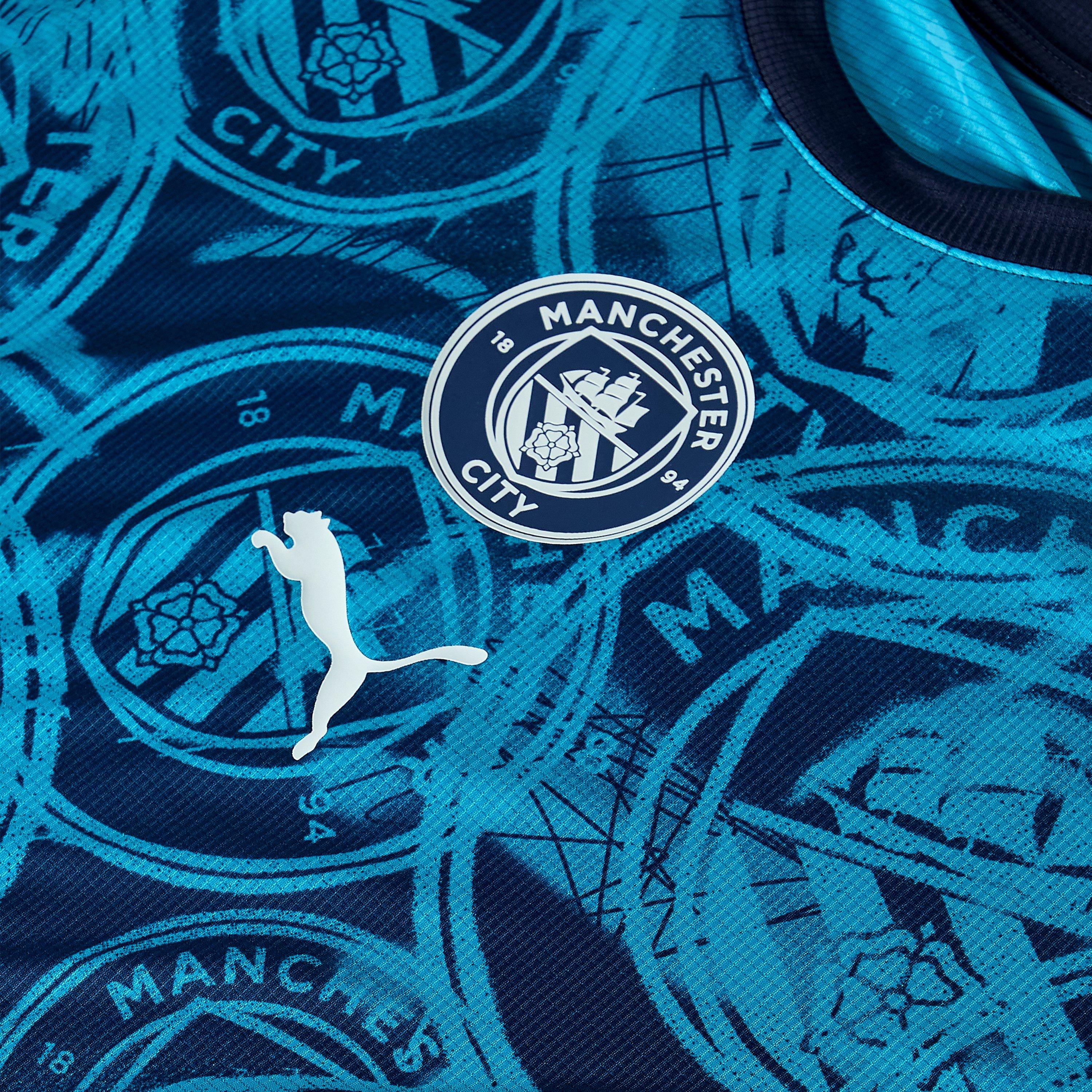 Marineblauw/Blauw - Puma - Men's Manchester City Short Sleeve Licensed T-Shirt - 5