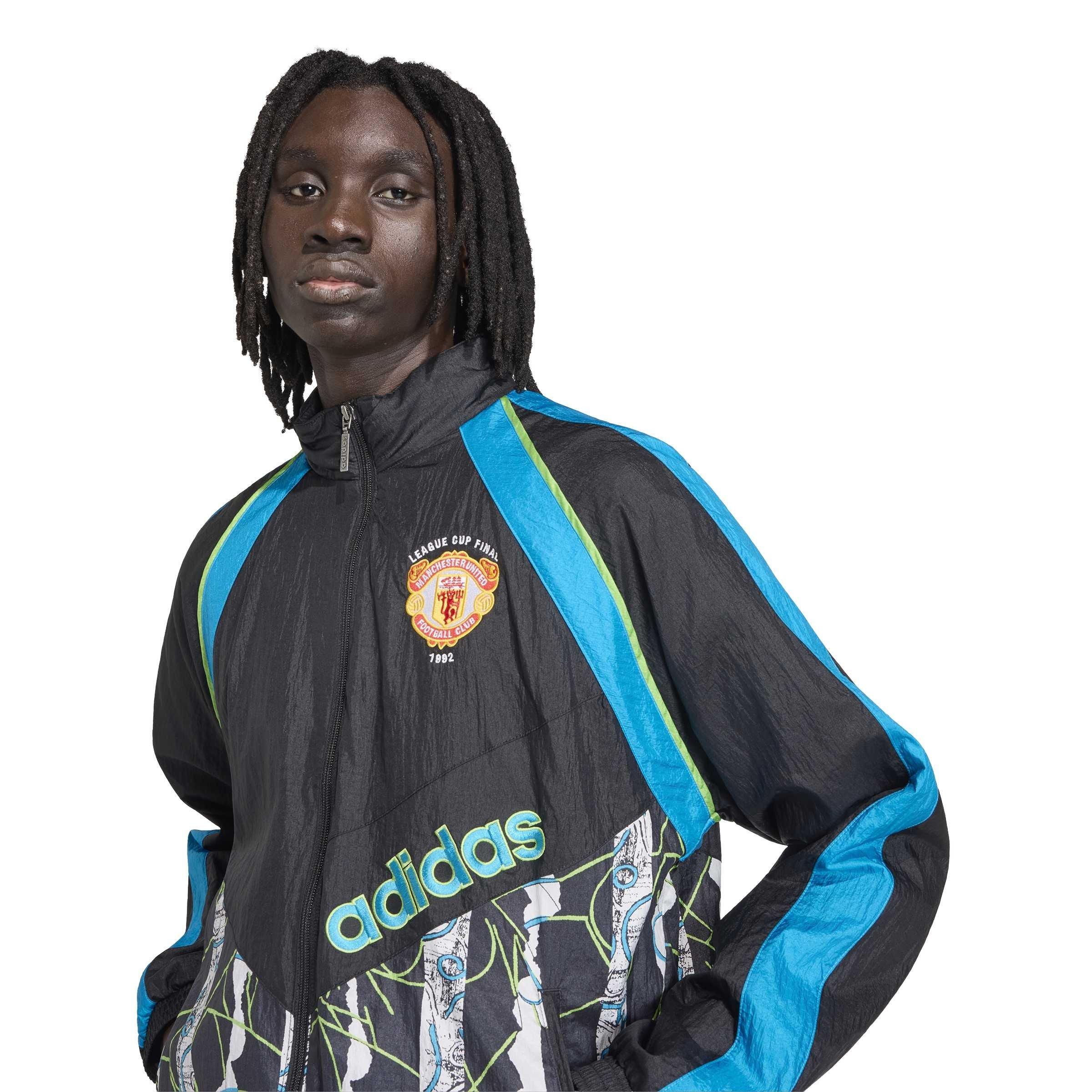 Crno/Bijelo - adidas - Mens Manchester United x adidas Bringback 90/92 Track Jacket - 5