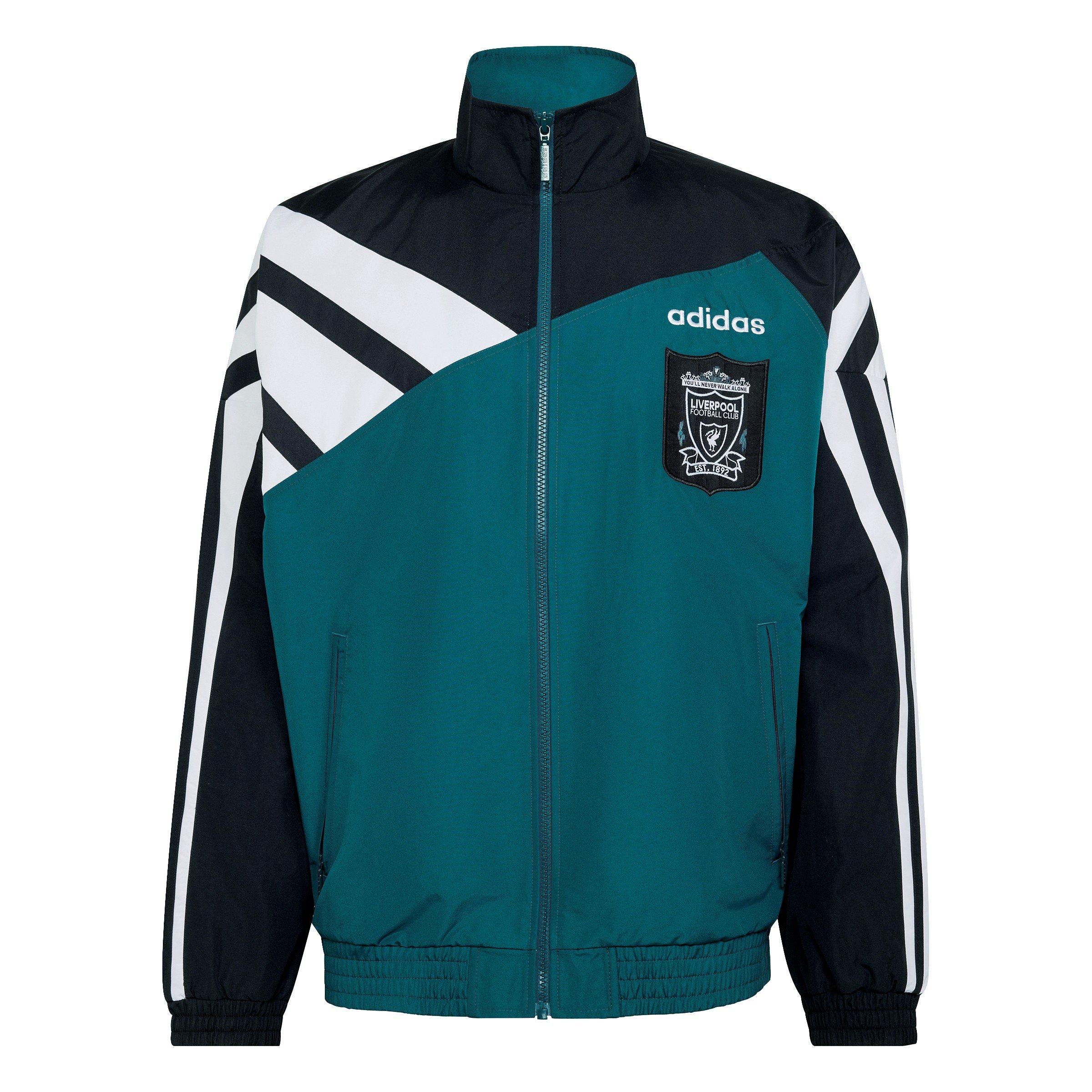 Green/Black - adidas - Liverpool 1995 Tracksuit Top Jacket Adults - 1