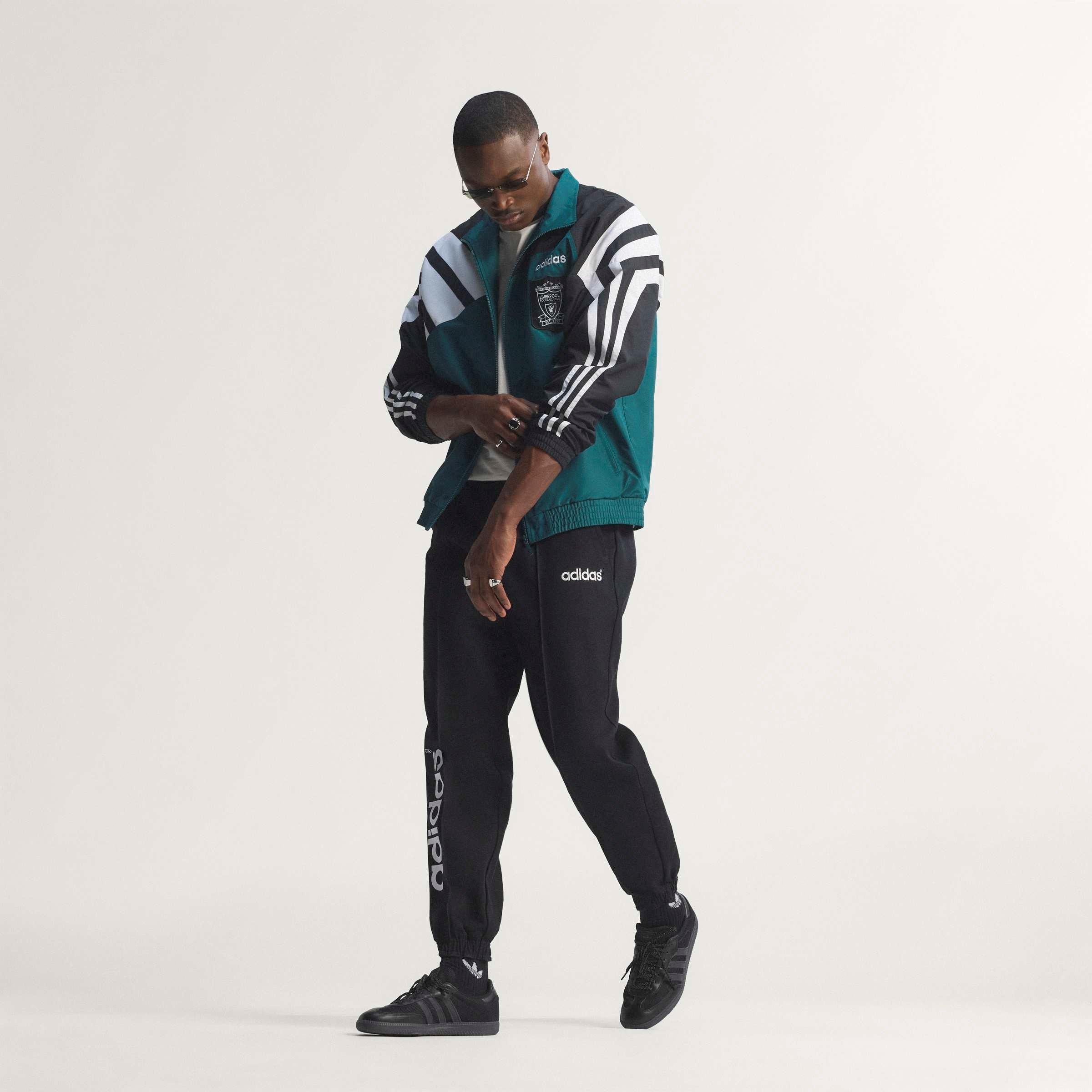 Green/Black - adidas - Liverpool 1995 Tracksuit Top Jacket Adults - 12