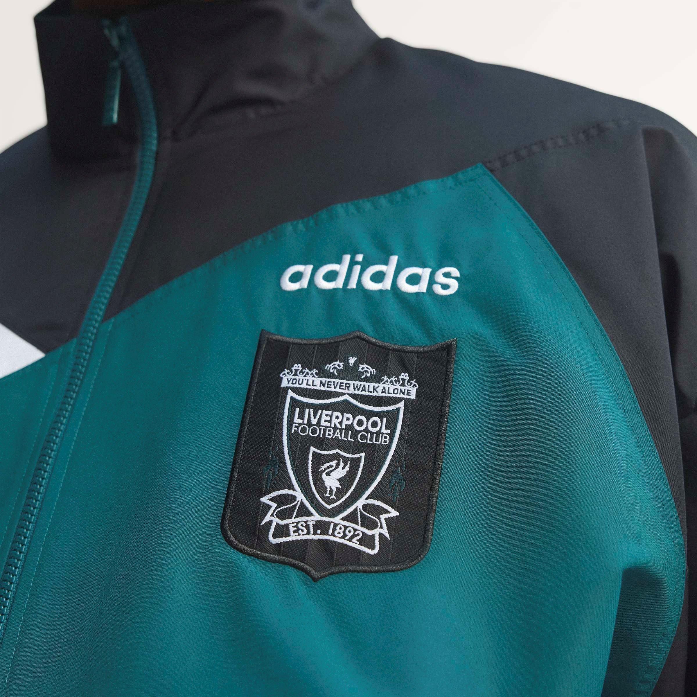 Green/Black - adidas - Liverpool 1995 Tracksuit Top Jacket Adults - 15