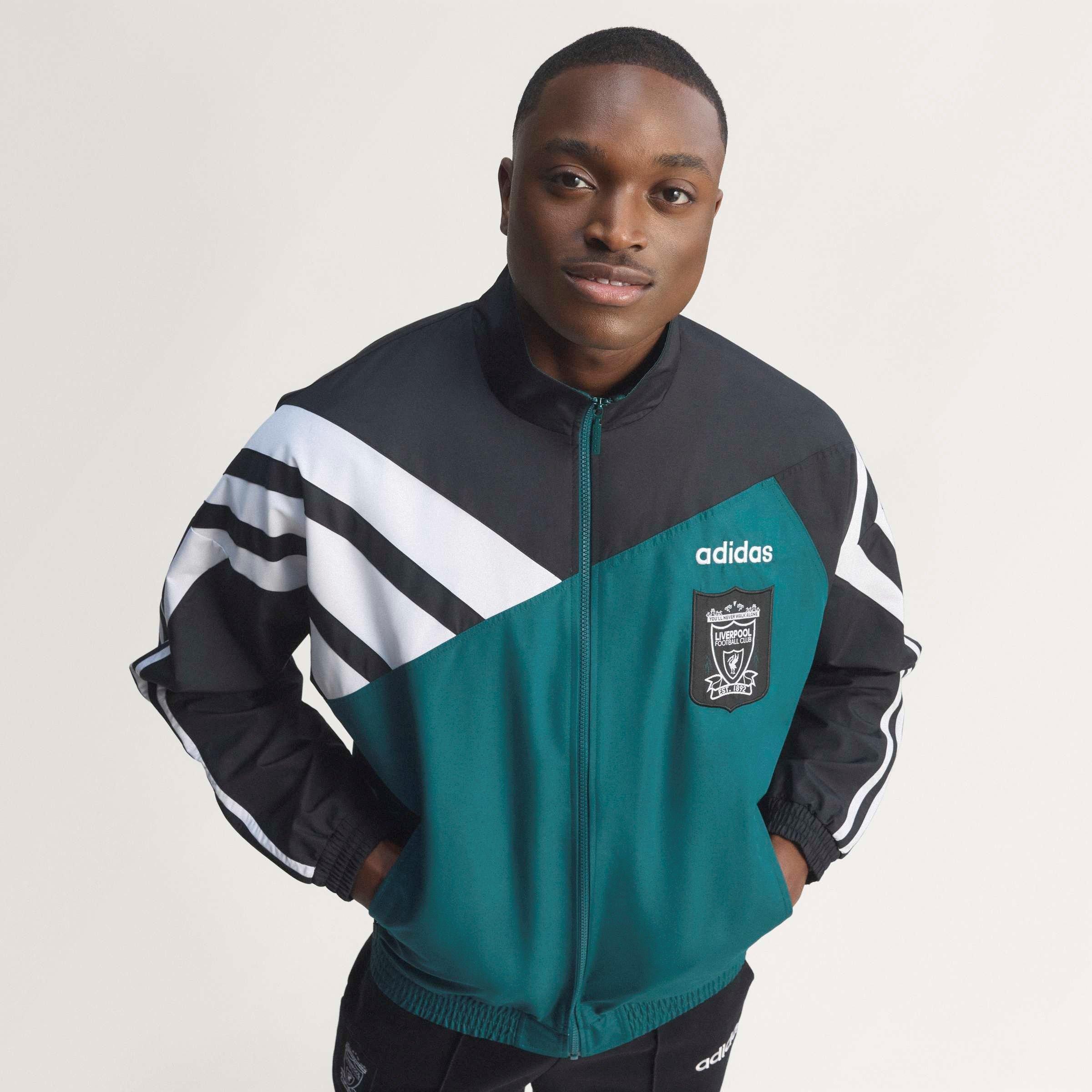 Green/Black - adidas - Liverpool 1995 Tracksuit Top Jacket Adults - 9