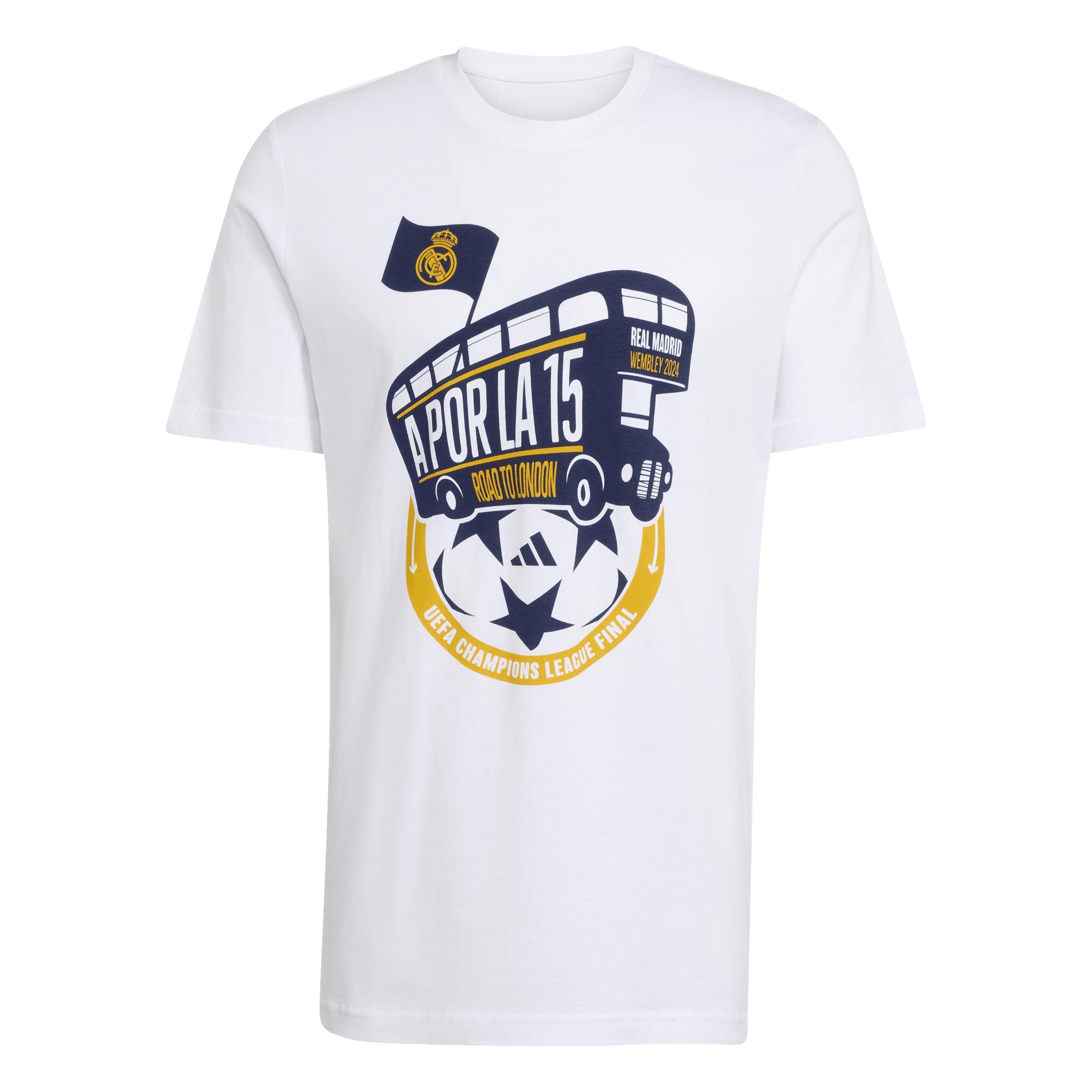 White - adidas - Men's Real Madrid League Winners Short-Sleeve T-Shirt - 1