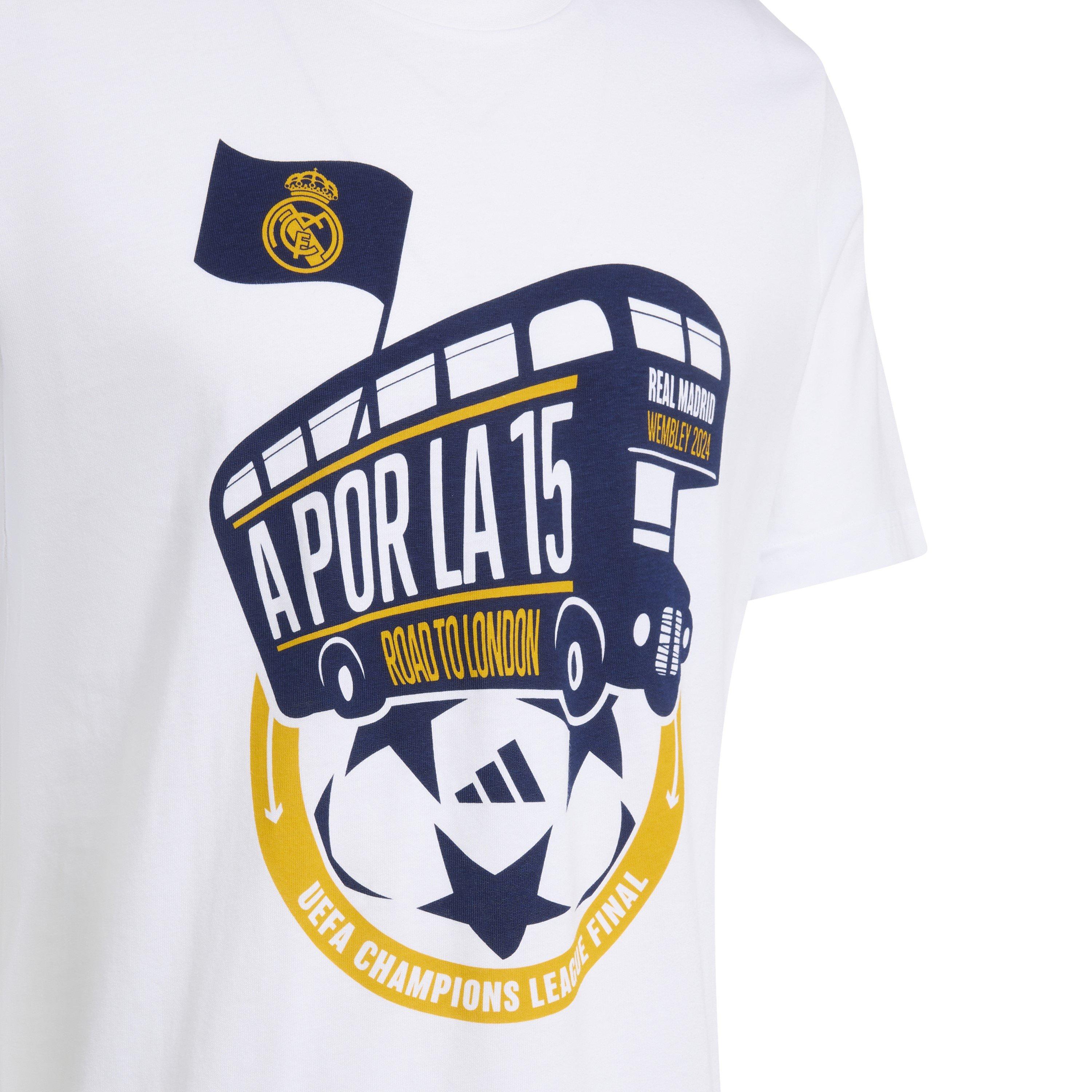 White - adidas - Real Madrid League Winners Short-Sleeve T-Shirt - 5