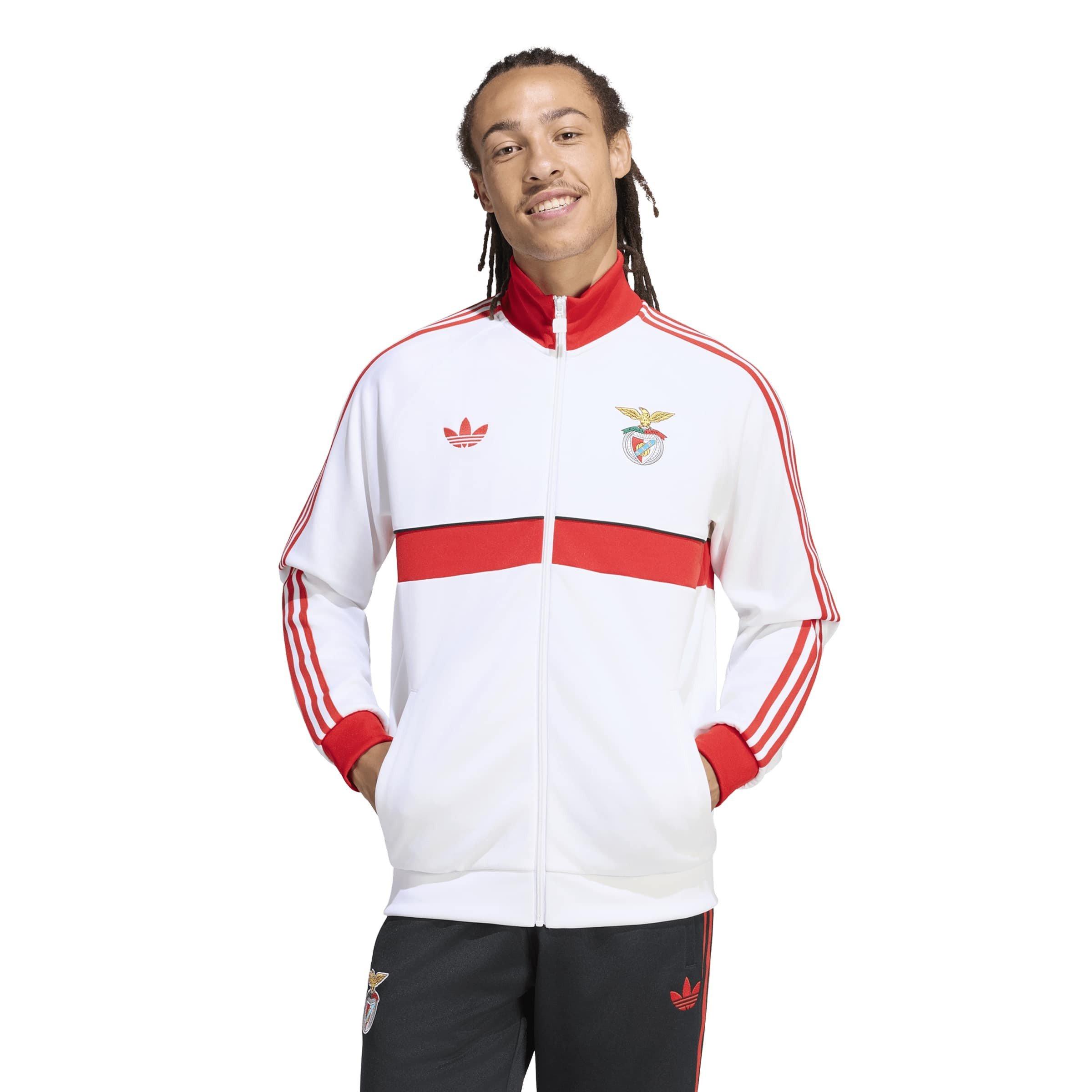 White/Red - adidas - Benfica Originals Tracksuit Top Mens - 2