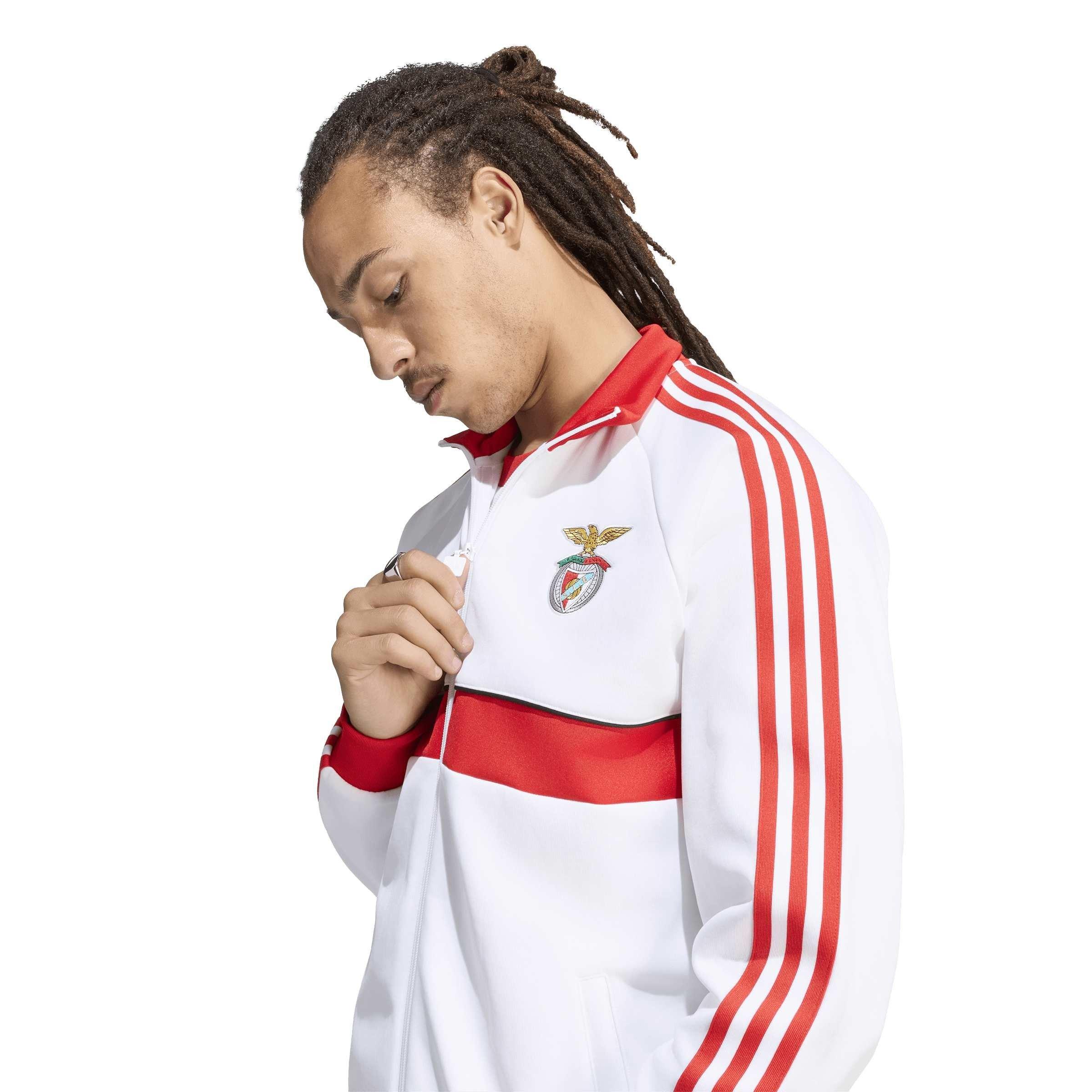 White/Red - adidas - Benfica Originals Tracksuit Top Mens - 4