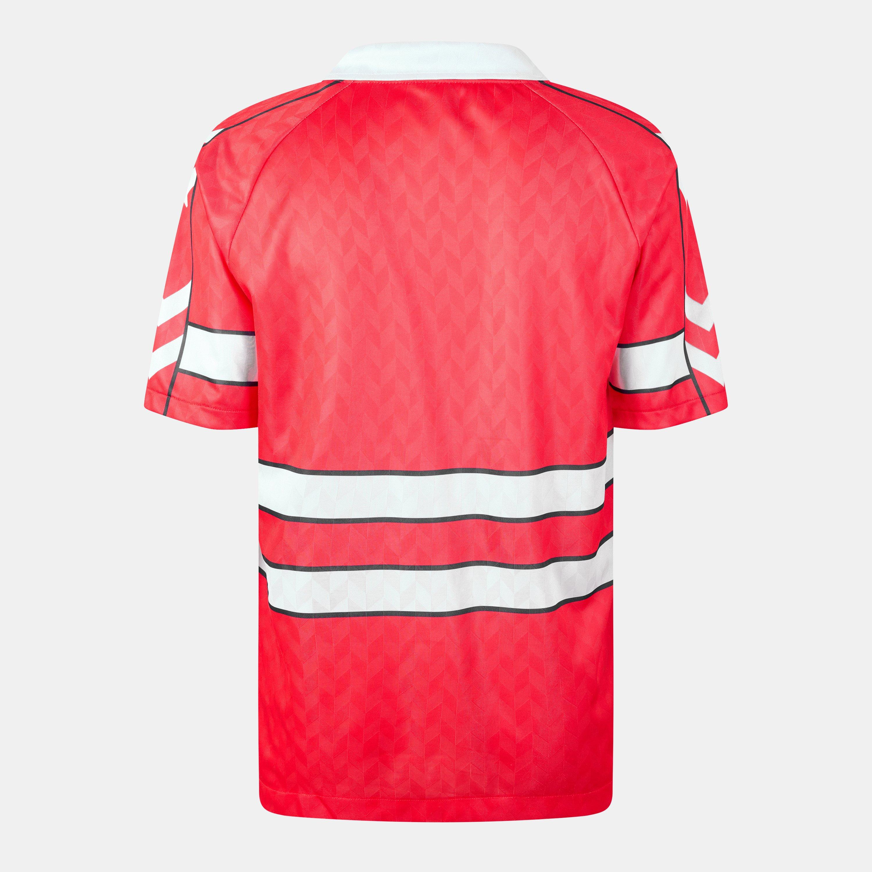 Rood/Wit - Hummel - Denmark Retro Home Shirt 1988 Adults - 2