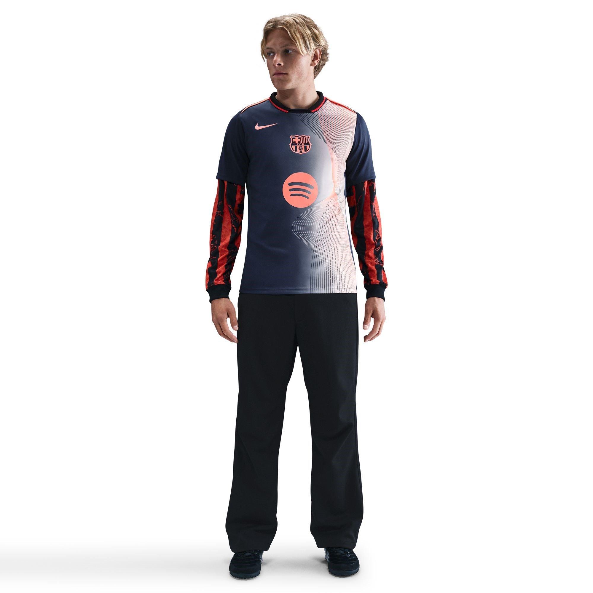 Blue/Orange - Nike - Barcelona Third Pre Match Shirt 2025 2026 Mens - 3