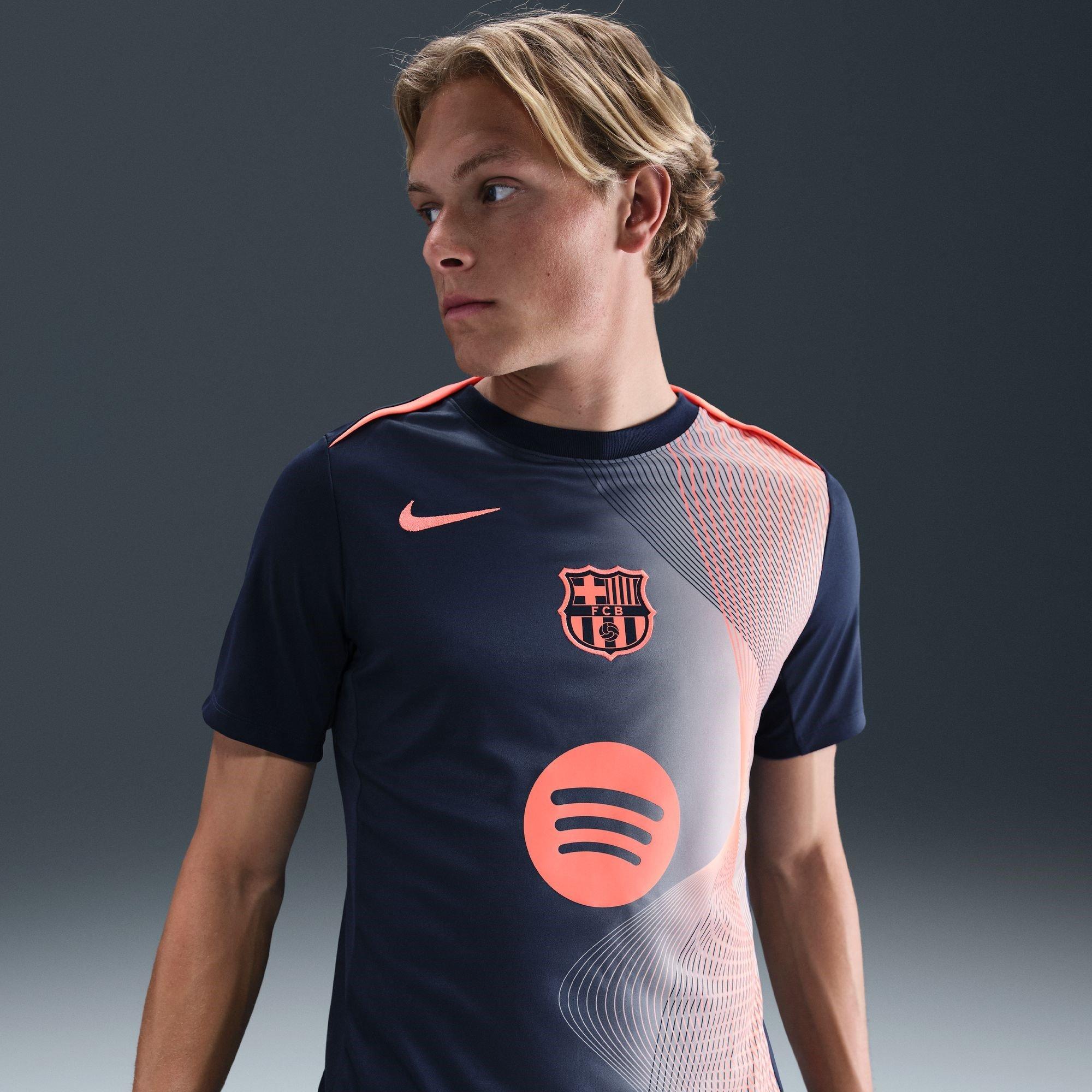 Blue/Orange - Nike - Barcelona Third Pre Match Shirt 2025 2026 Mens - 6
