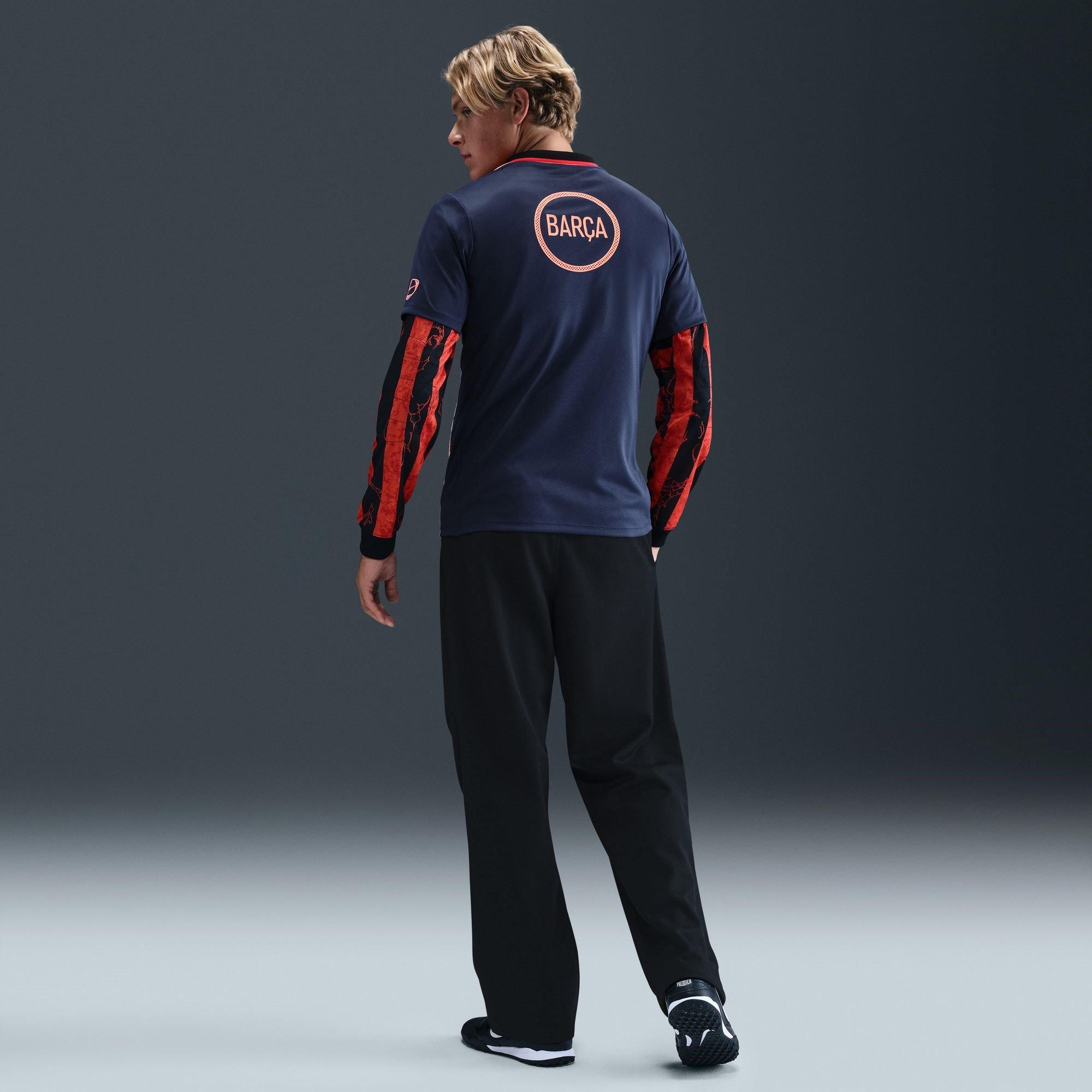 Blue/Orange - Nike - Barcelona Third Pre Match Shirt 2025 2026 Mens - 8