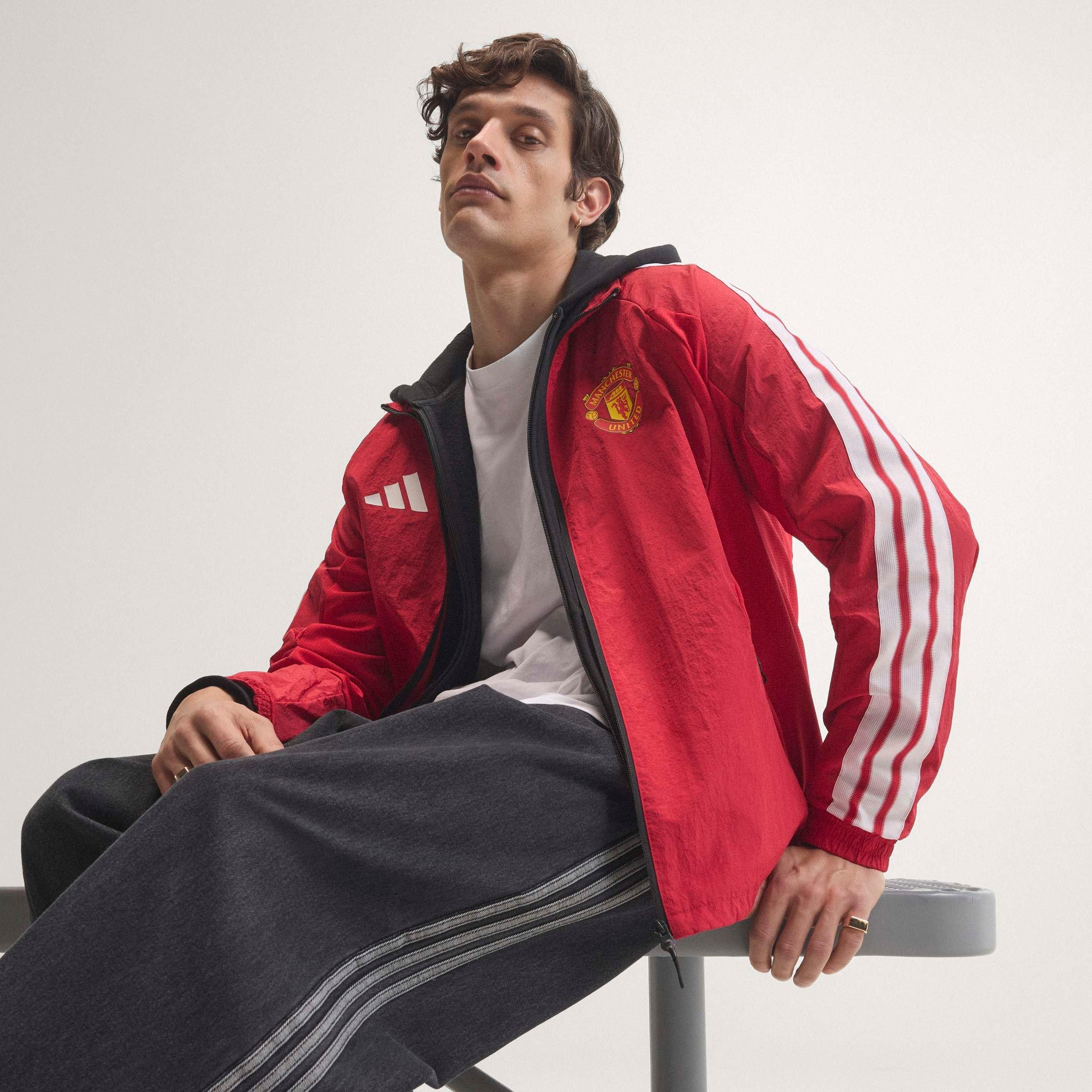 Rood/Wit - adidas - Mens Manchester United Licensed Pre-Match Tracksuit Top 2026 2027 - 12