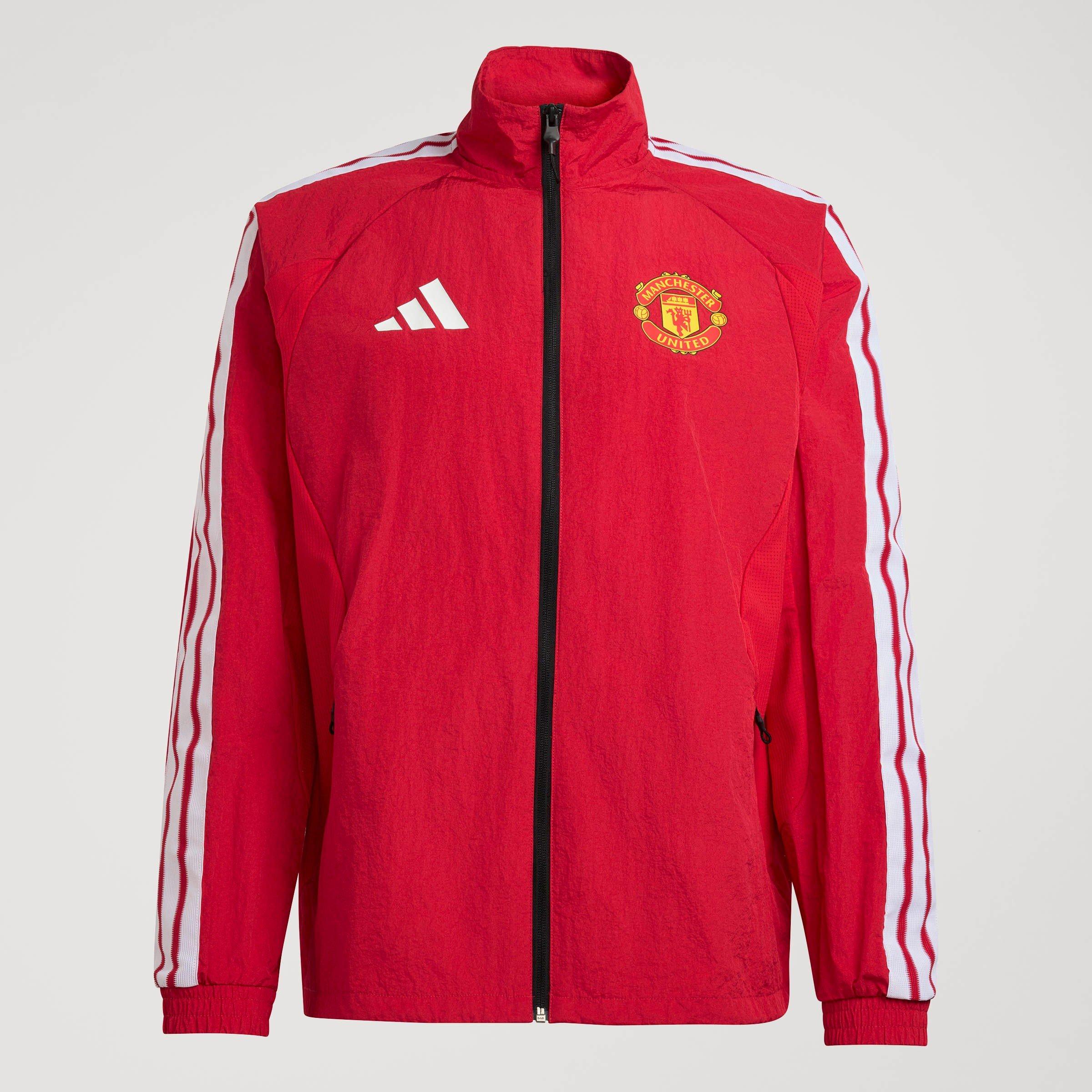 Rood/Wit - adidas - Mens Manchester United Licensed Pre-Match Tracksuit Top 2026 2027 - 13