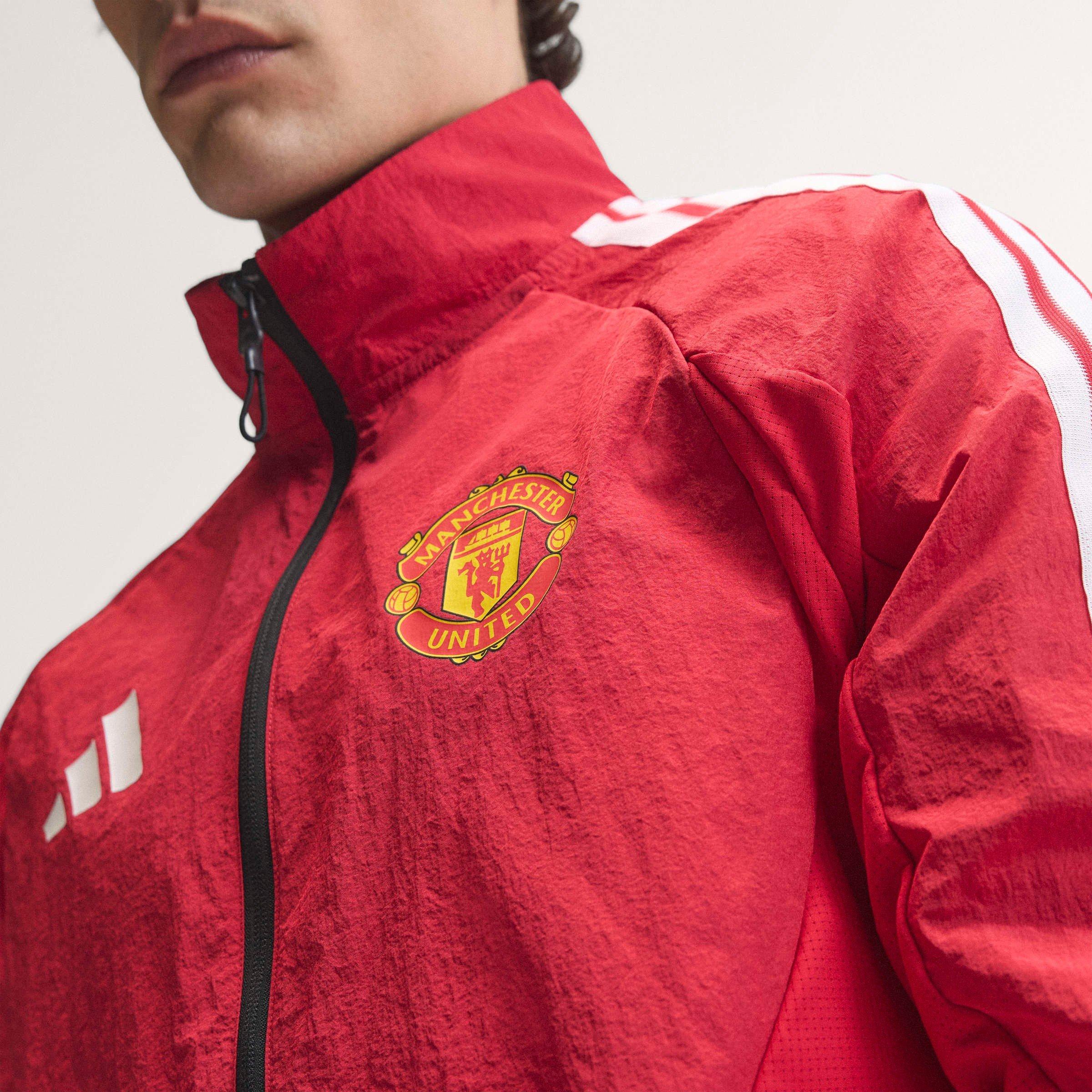 Rood/Wit - adidas - Mens Manchester United Licensed Pre-Match Tracksuit Top 2026 2027 - 8