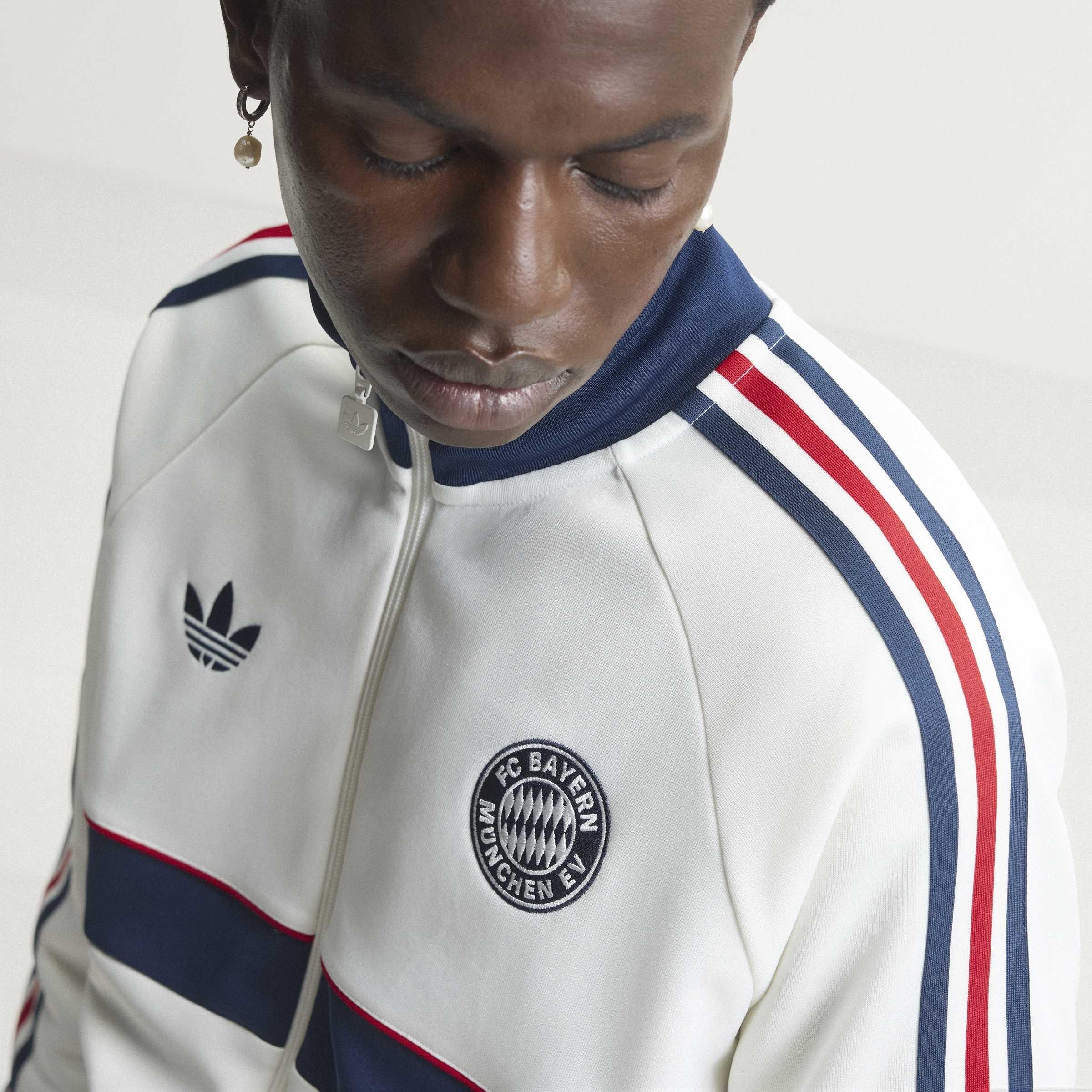 Hvid/Marineblå - adidas - Men's OG Bayern Munich Long-Sleeve Slim-Fit Tracksuit Top - 11