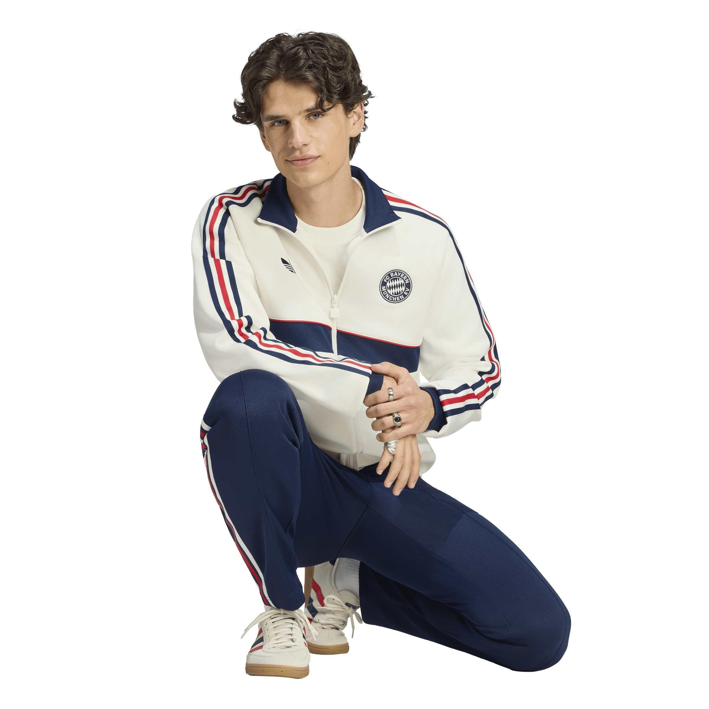 Hvid/Marineblå - adidas - Men's OG Bayern Munich Long-Sleeve Slim-Fit Tracksuit Top - 7