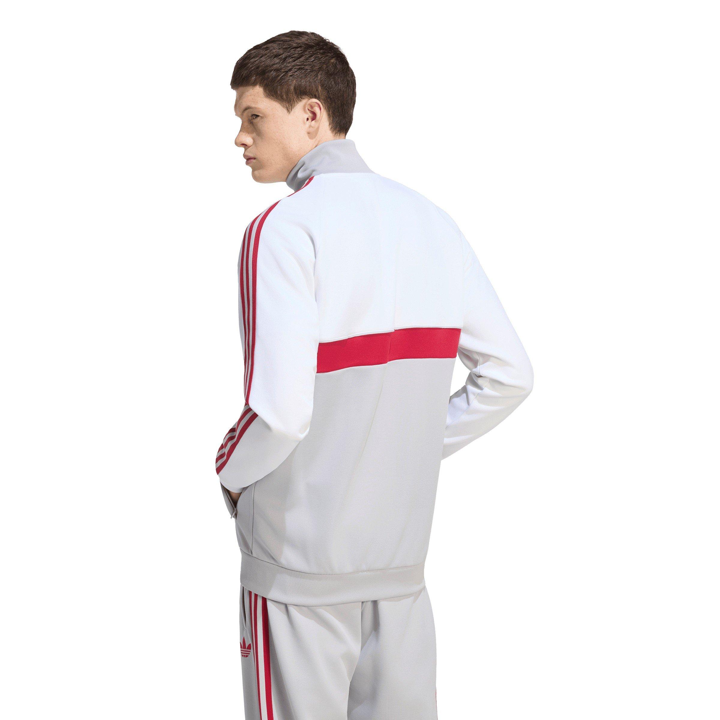 Hvid/Grå - adidas - Men's OG Liverpool Long-Sleeve Funnel-Neck Tracksuit Top - 3