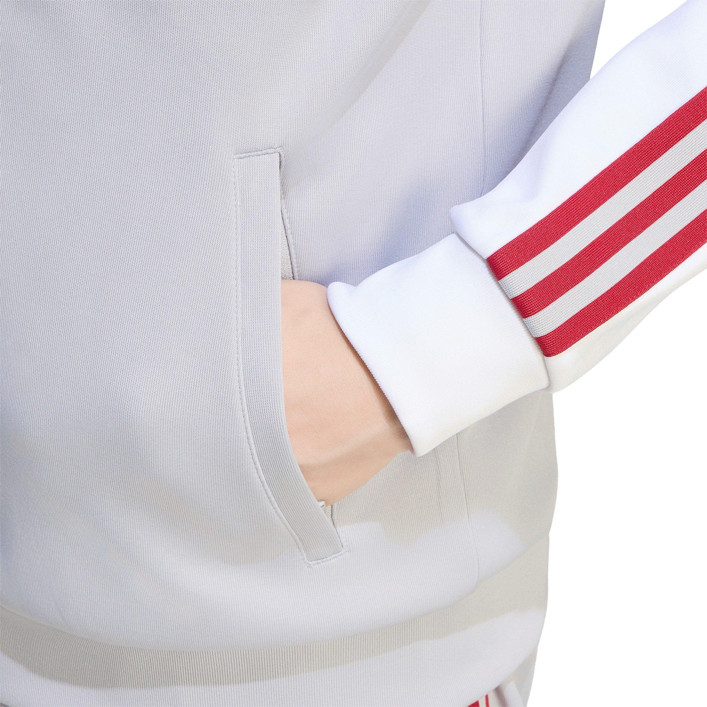 Hvid/Grå - adidas - Men's OG Liverpool Long-Sleeve Funnel-Neck Tracksuit Top - 5