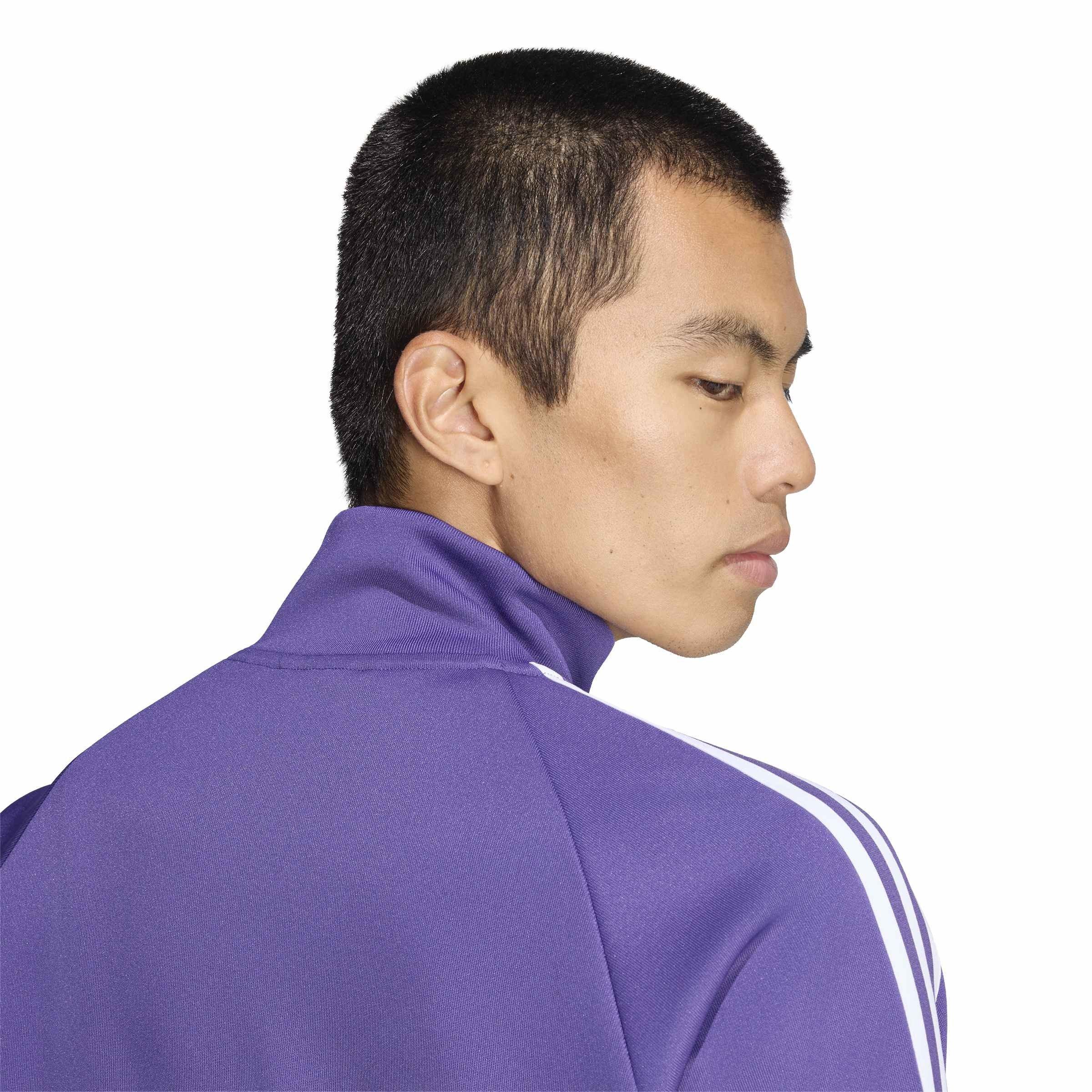 Purple/White - adidas - Men's OG Real Madrid Long-Sleeve Funnel-Neck Tracksuit Top - 5