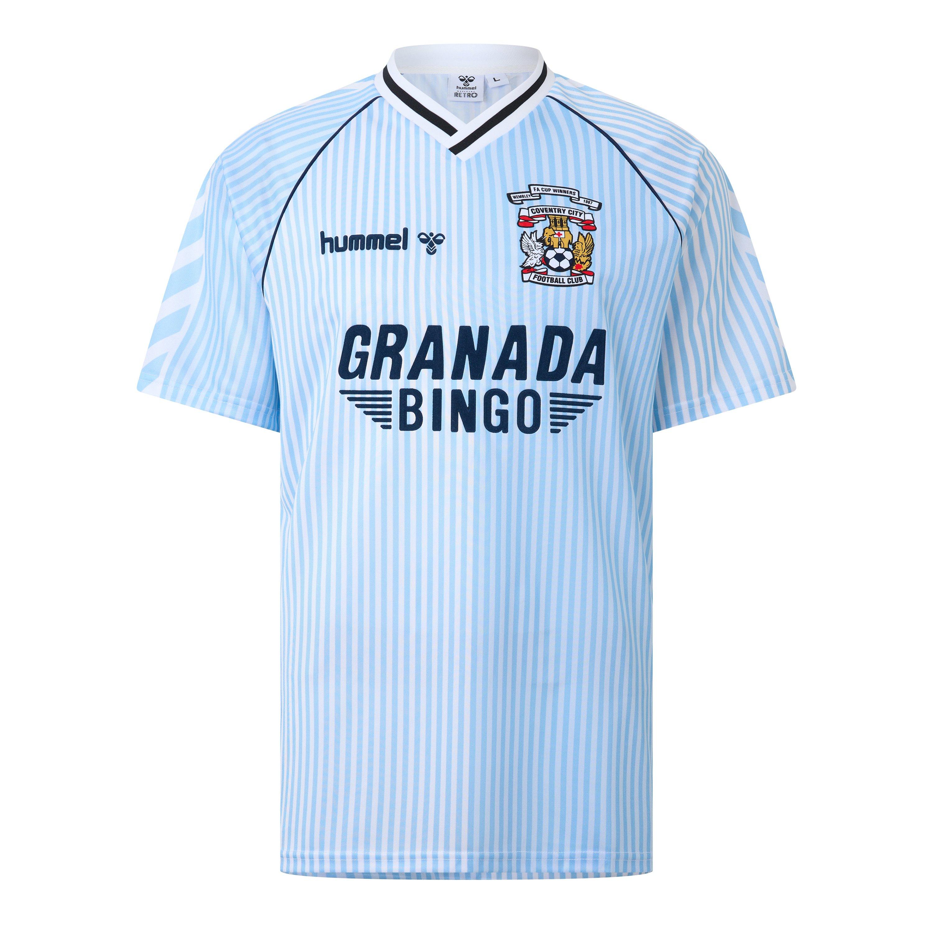 Blue/White - Hummel - Mens Coventry City Licensed Retro Football Shirt 1987 - 1
