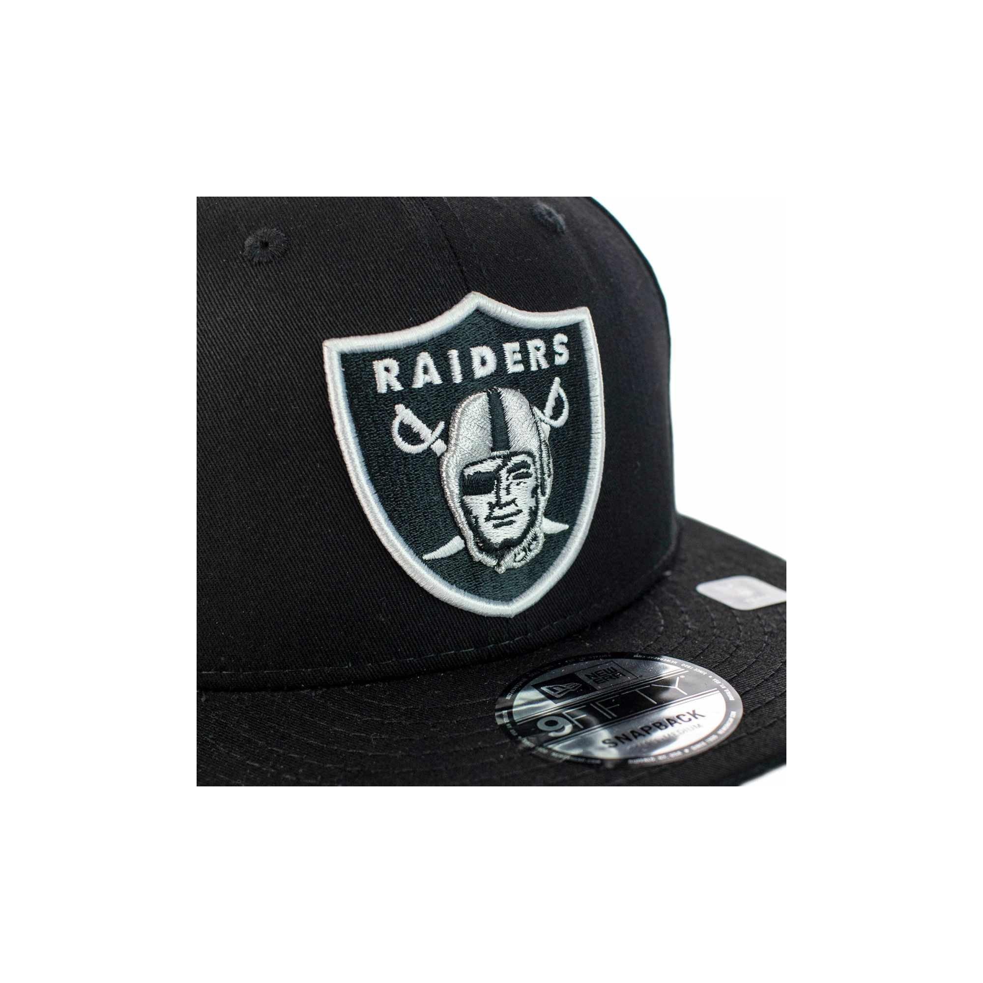 Black - New Era - Adults Raiders Flat Peak Cap - 3