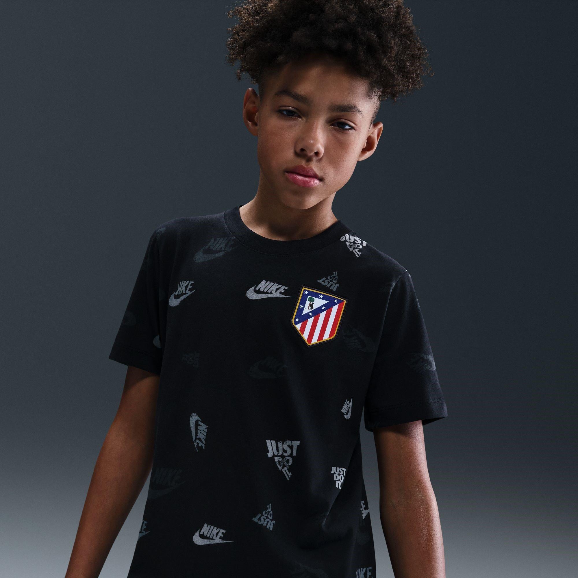 Black - Nike - Atletico Madrid Crest T-Shirt Juniors - 6