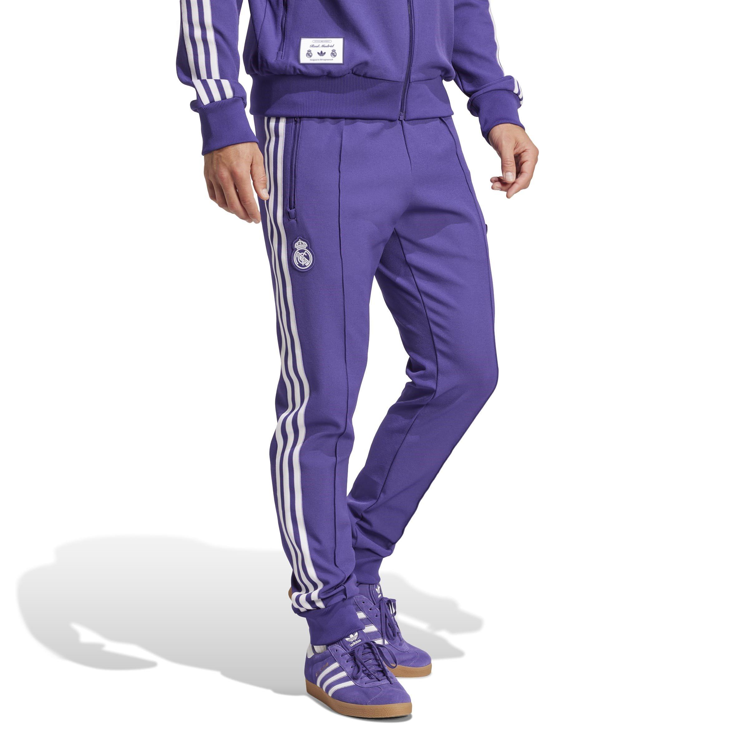 Eenheid Paars - adidas - Real Madrid Terraces Icons Tracksuit Bottoms - 4