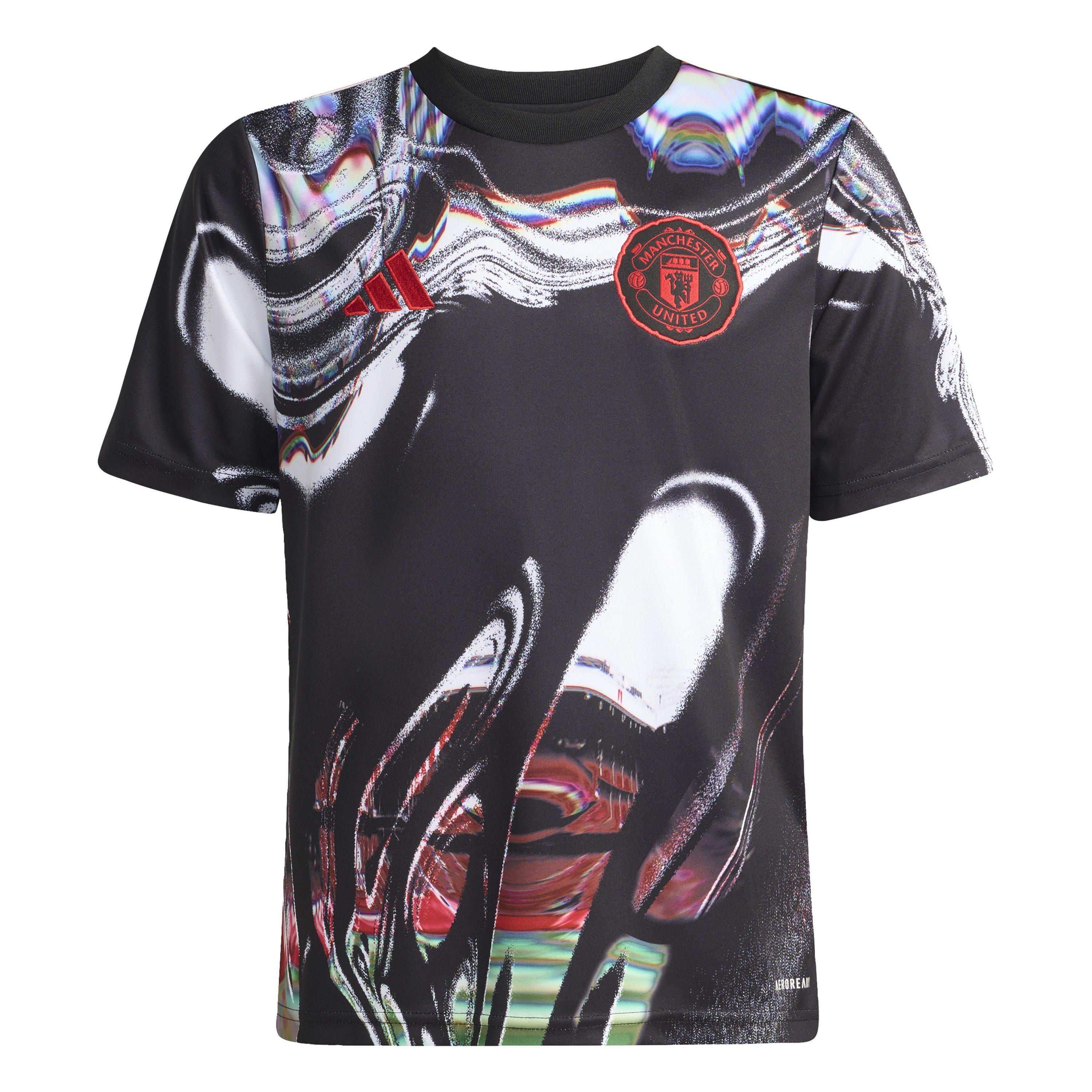 Adidas  Kids Kids Manchester United Pre-Match Shirt 25/26 - Black/White - 9-10 Years