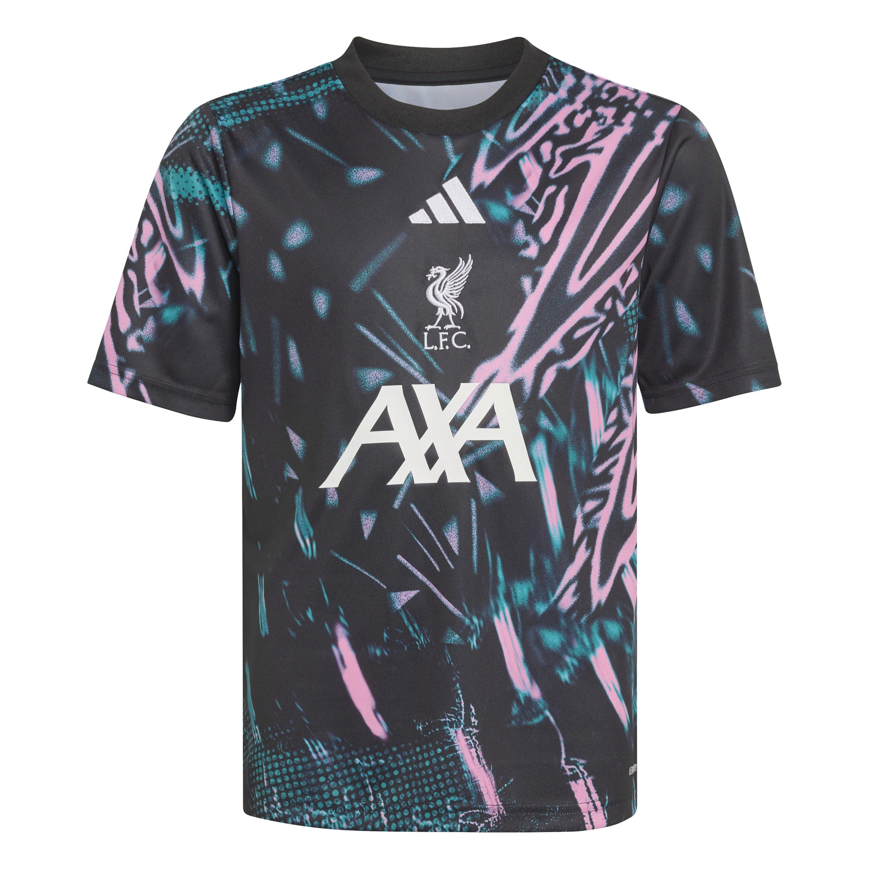 Adidas  Kids Liverpool 2025 2026 Pre Match Jersey Kids - Black/Green - 13 Years