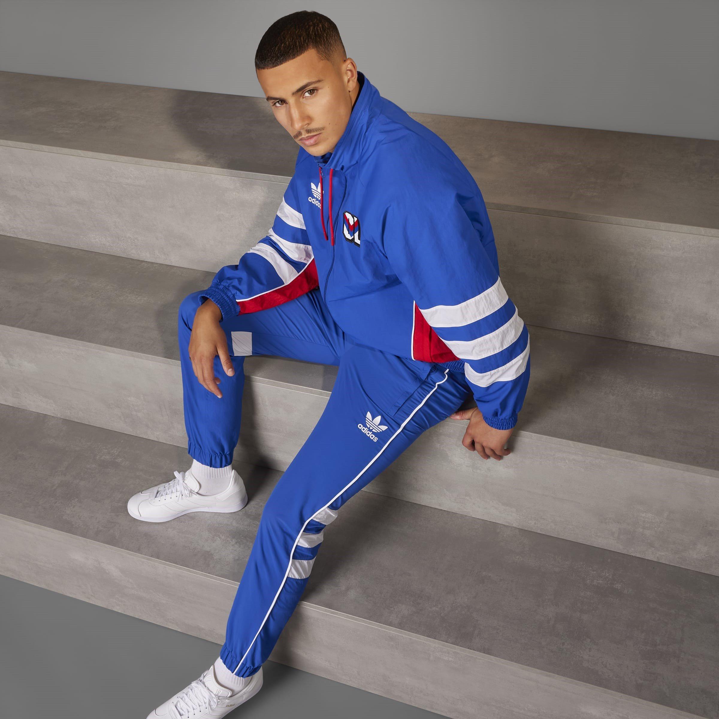 Collegiate Roya - adidas - Olympique Lyonnais Originals 95/96 Tracksuit Bottoms Adults - 13