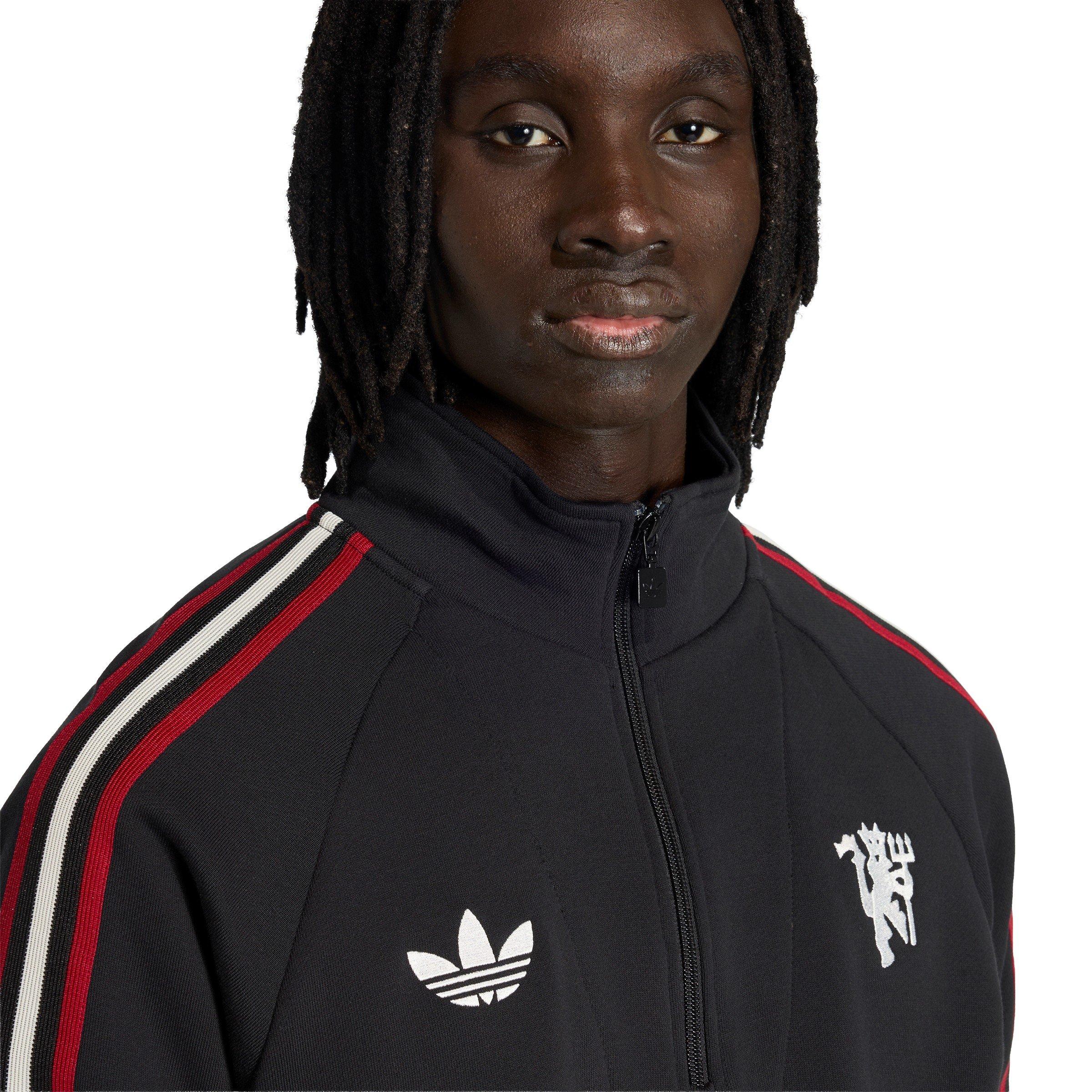Negro/Blanco - adidas - Mens Manchester United Originals Half Zip Jumper - 5