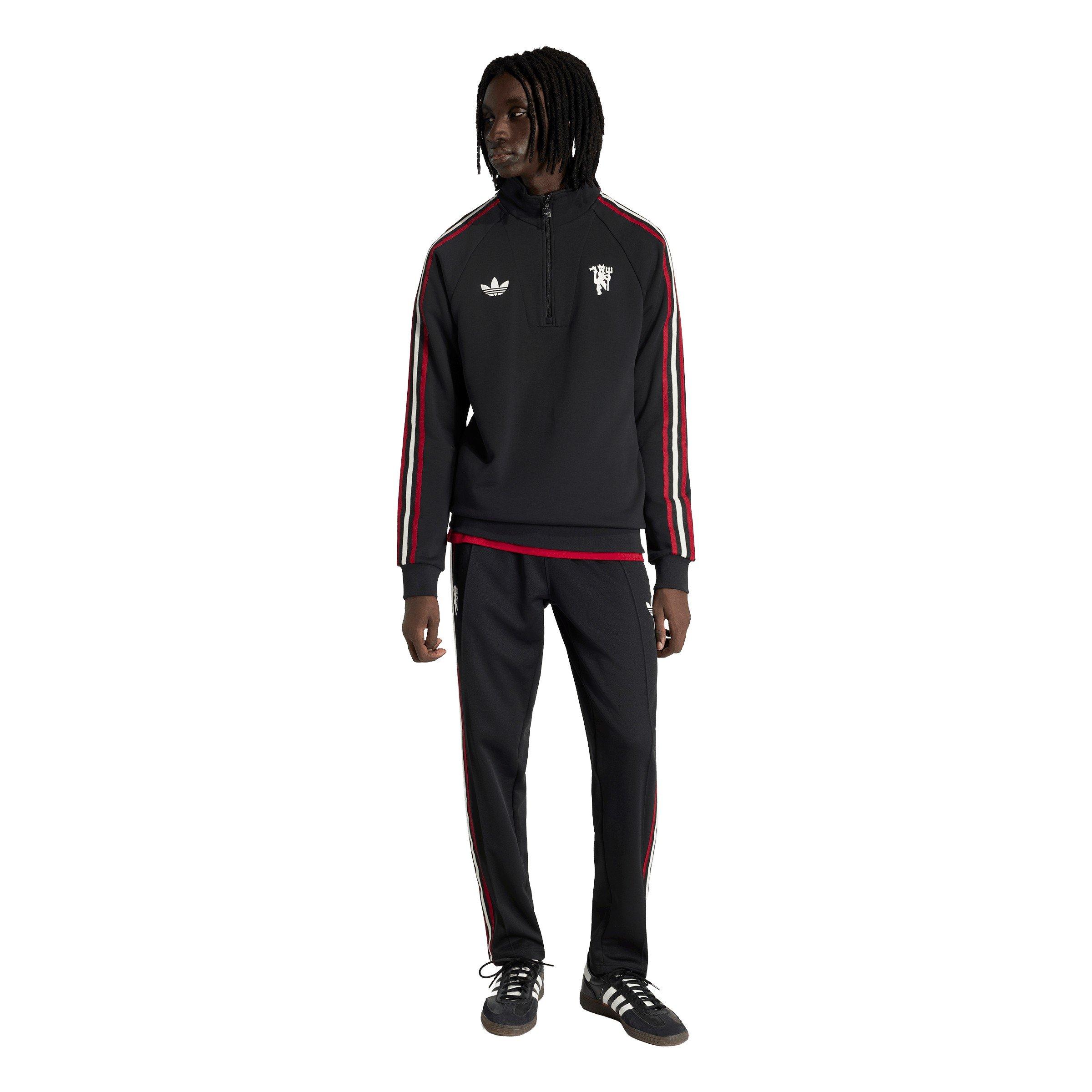Negro/Blanco - adidas - Mens Manchester United Originals Half Zip Jumper - 7