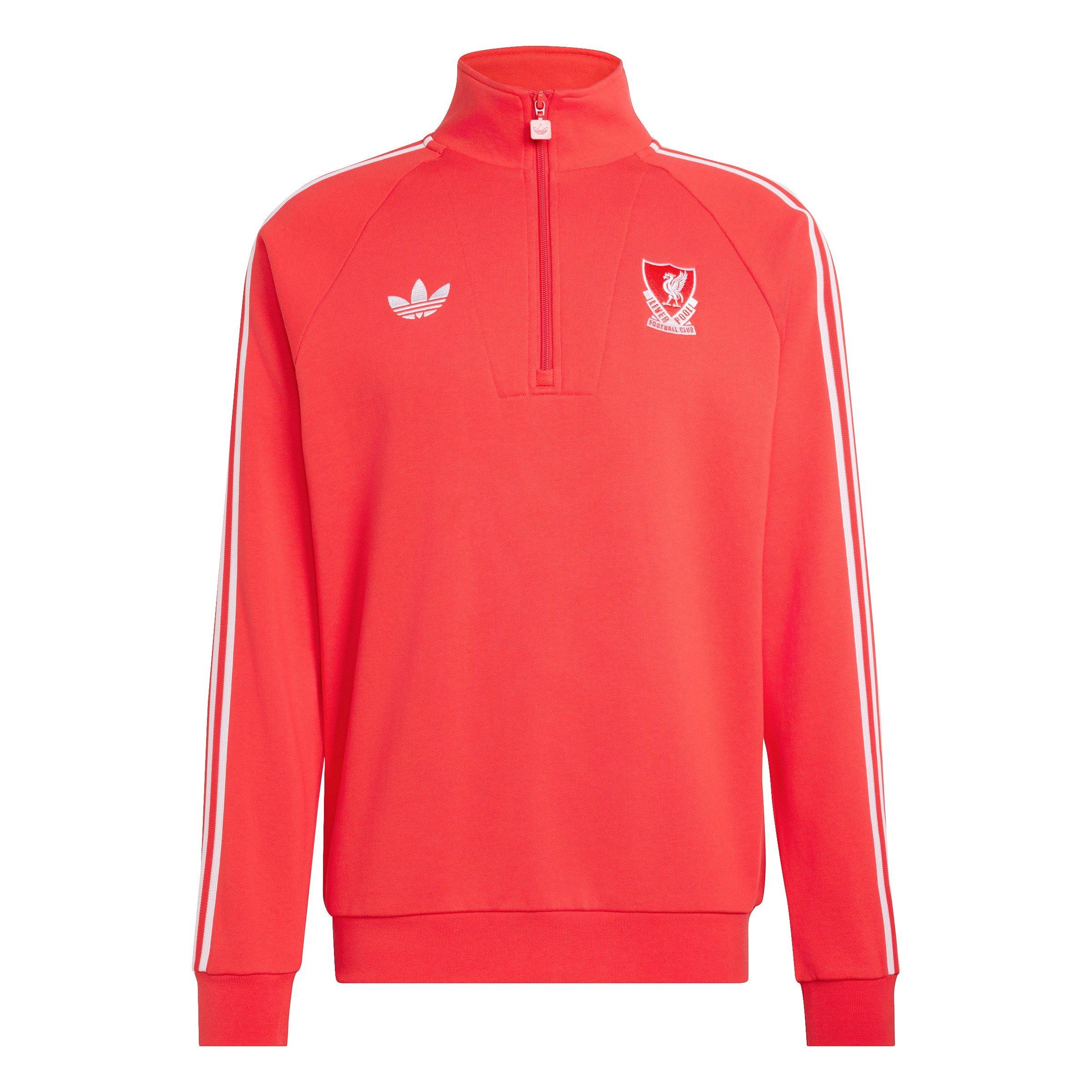 Red/White - adidas - Mens Liverpool Originals Half Zip Jumper - 1