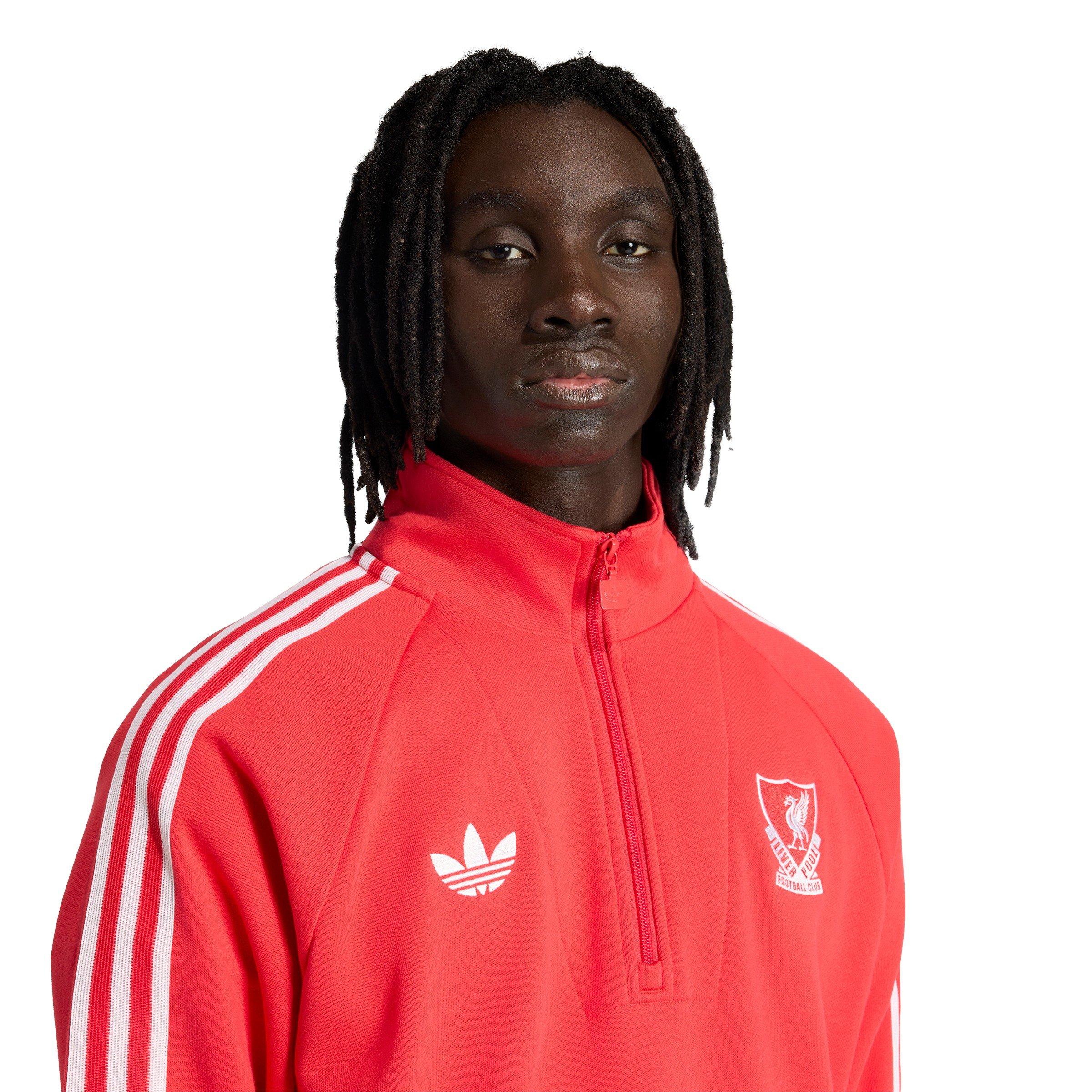 Rojo/Blanco - adidas - Mens Liverpool Originals Half Zip Jumper - 5