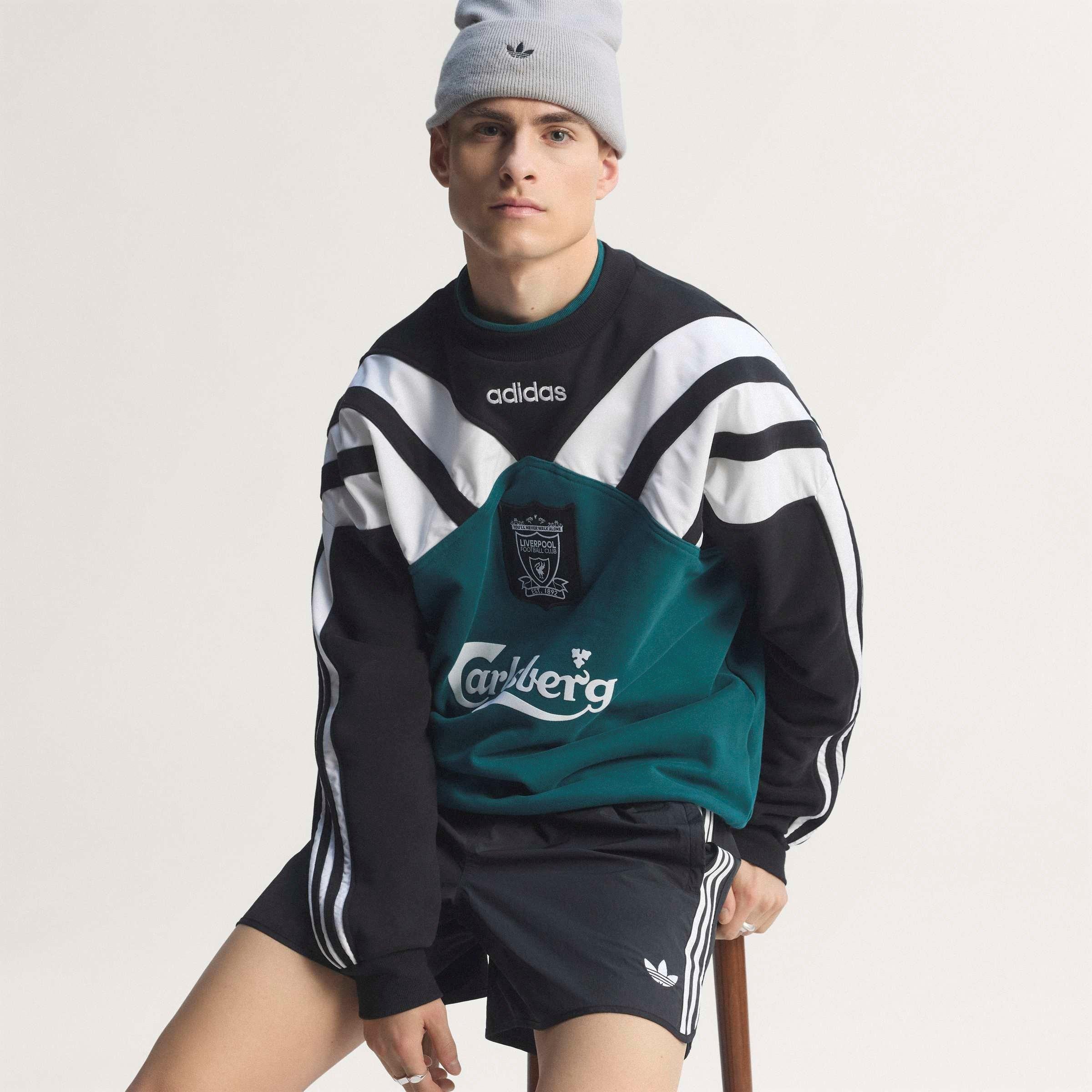 Green/Black - adidas - Liverpool 1995 Crew Sweatshirt Adults - 8