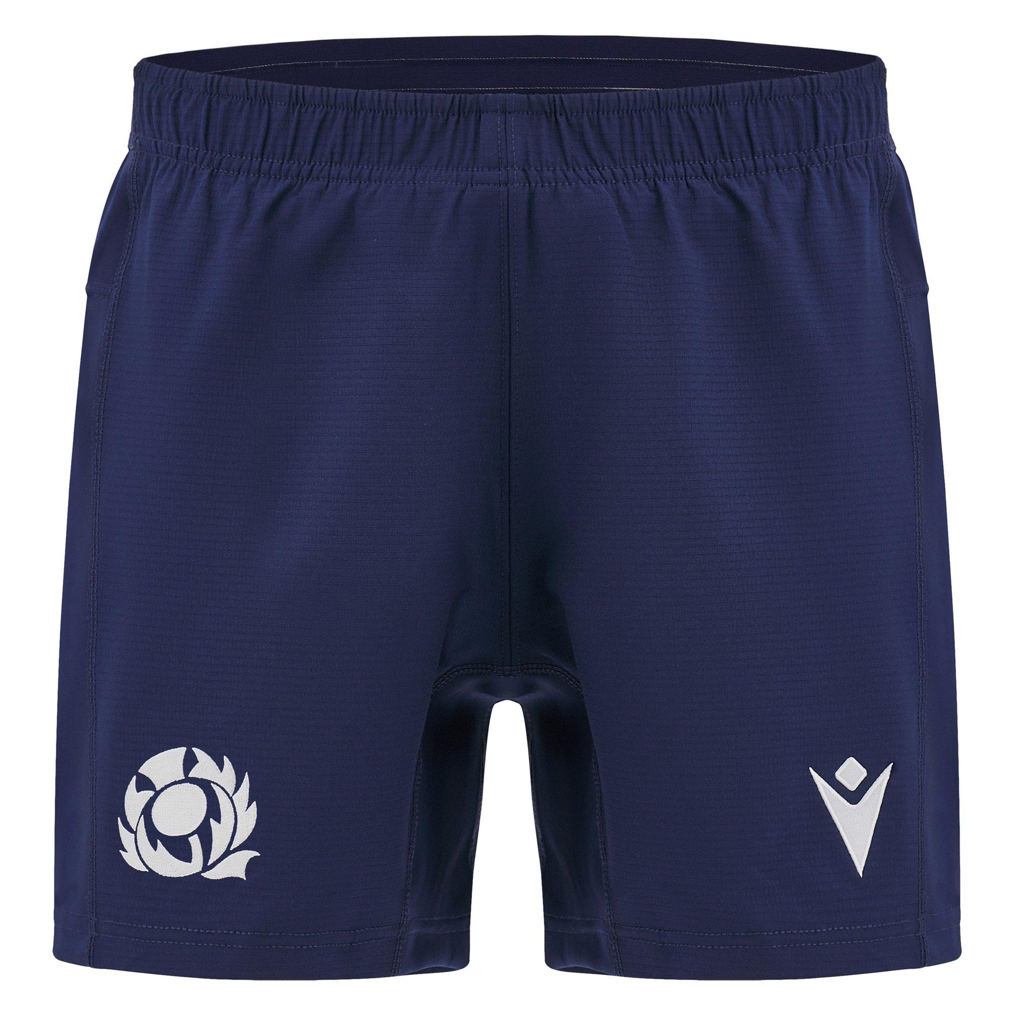 Macron Men's Scotland Rugby Training Shorts 2025 Adults - Blue - 2X Large