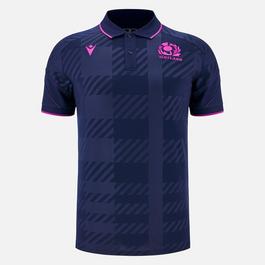 Macron Scotland Rugby Travel Polo Shirt 2025 Mens