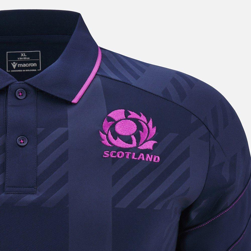 Marineblau/Himmelblau - Macron - Scotland Rugby Travel Polo Shirt 2025 Mens - 3