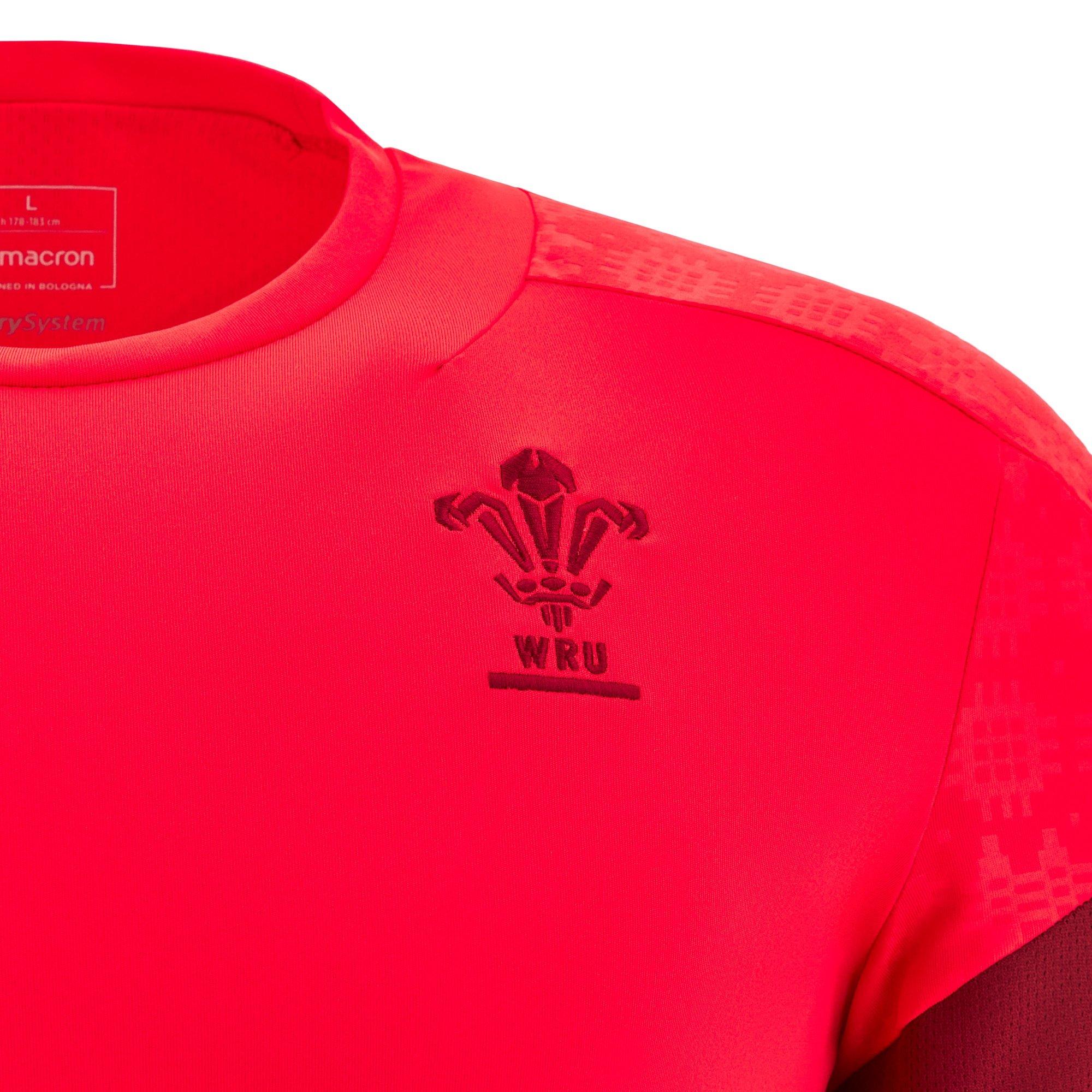 Red - Macron - Wales Rugby Training Shirt 2025 Adults - 3