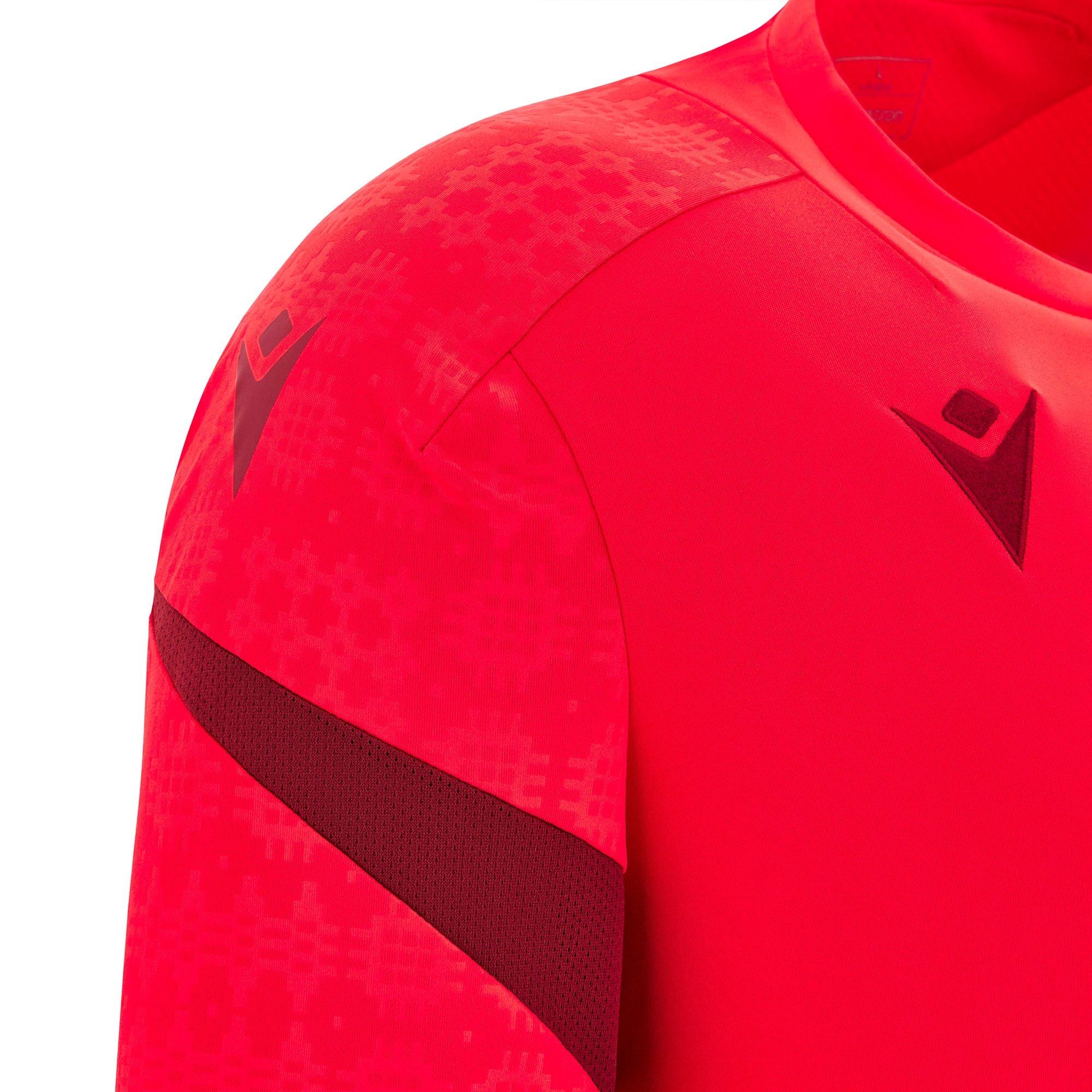 Red - Macron - Wales Rugby Training Shirt 2025 Adults - 4